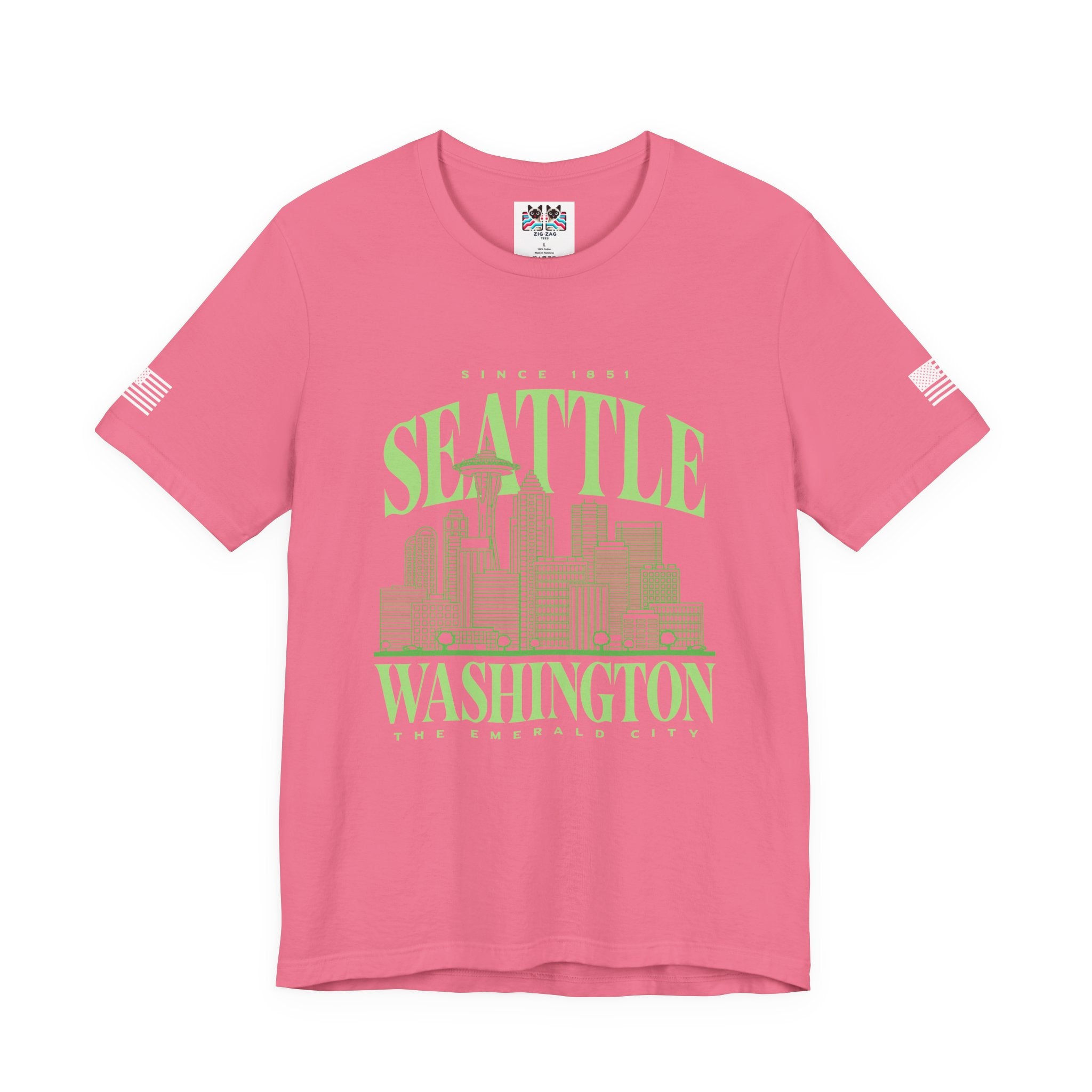 Seattle Washington The Emerald City Since 1851 Skyline Graphic T-Shirt | Seattle Pride Tee | Pacific Northwest Shirt