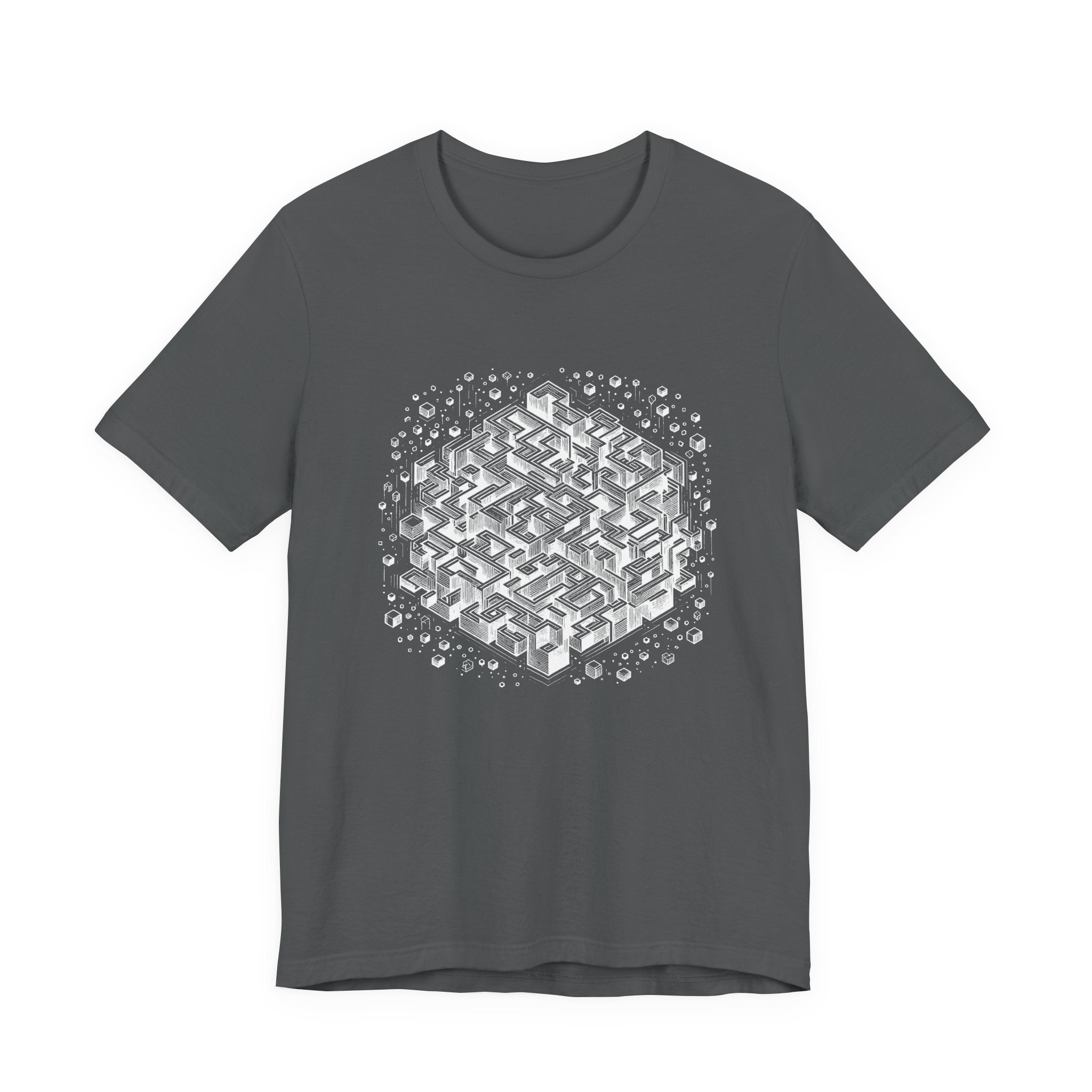 Cube Cascade – Cubic Maze with Floating Cubes Graphic T-Shirt