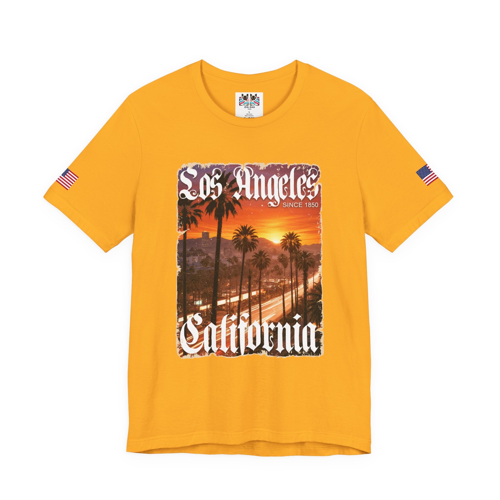 Los Angeles California Since 1850 T-Shirt – Gothic Old English Sunset Boulevard Tee