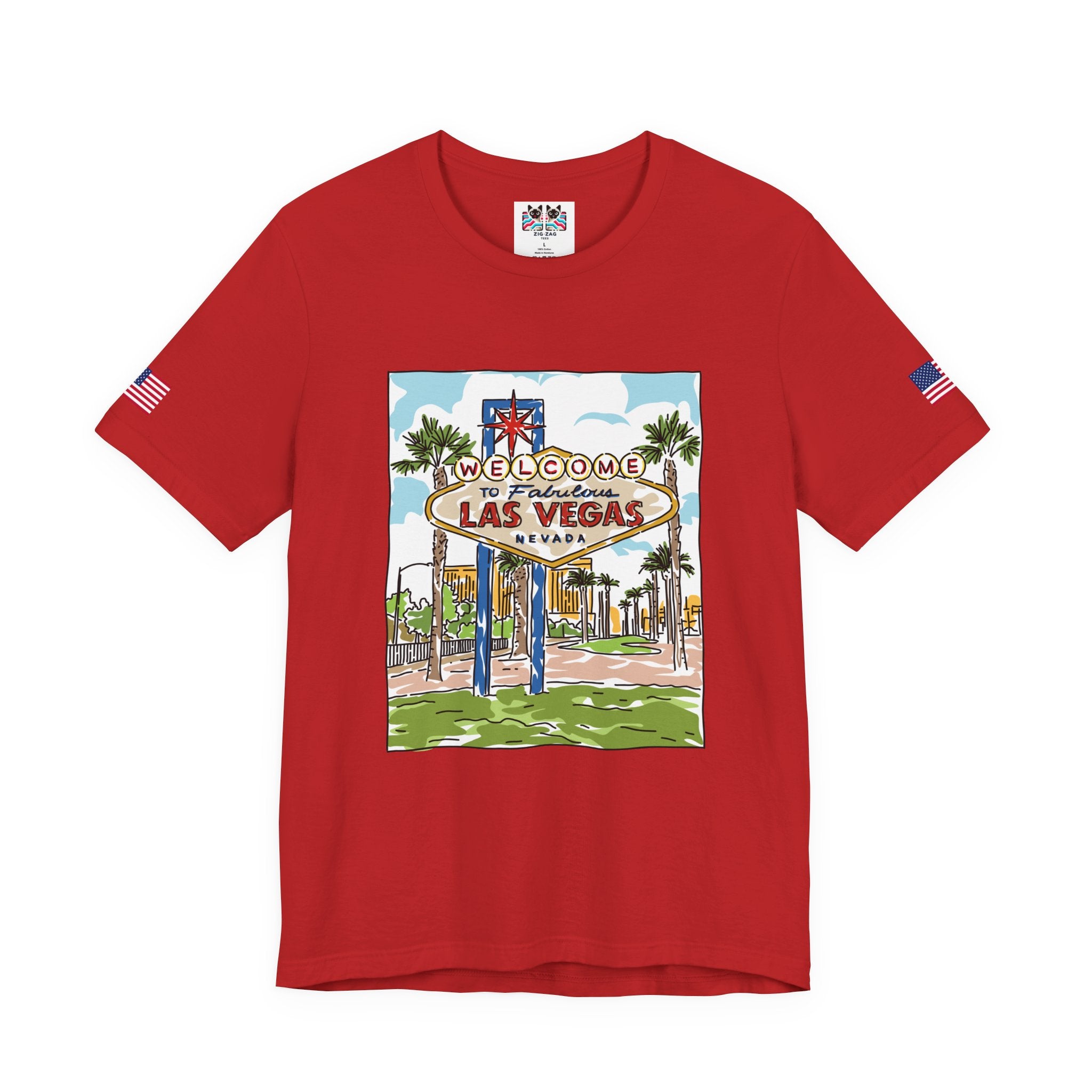 Welcome to Fabulous Las Vegas Nevada T-Shirt – Illustrated Sign Souvenir Tee