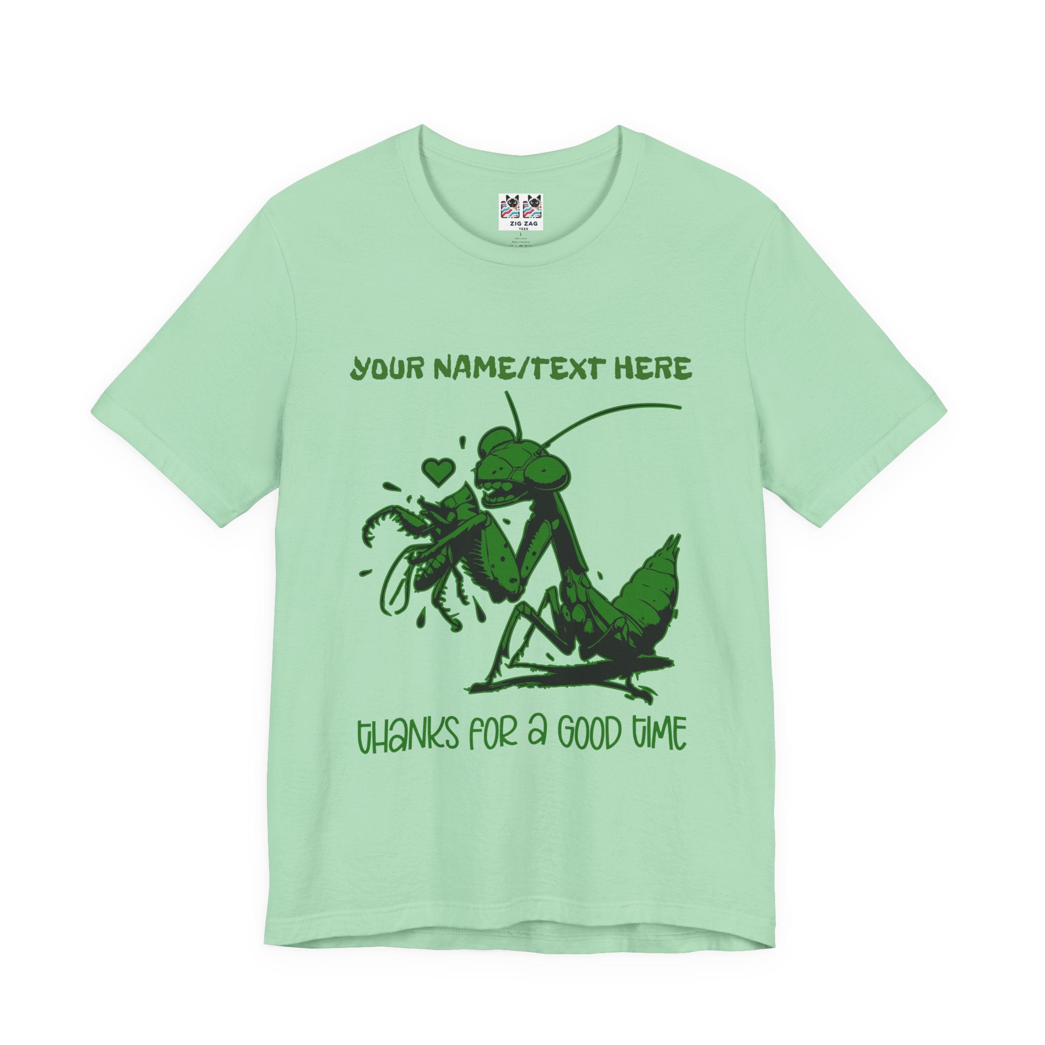 Custom T-Shirt - Thanks for a Good Time T-Shirt – Playful Grasshopper Eating Male Graphic Tee