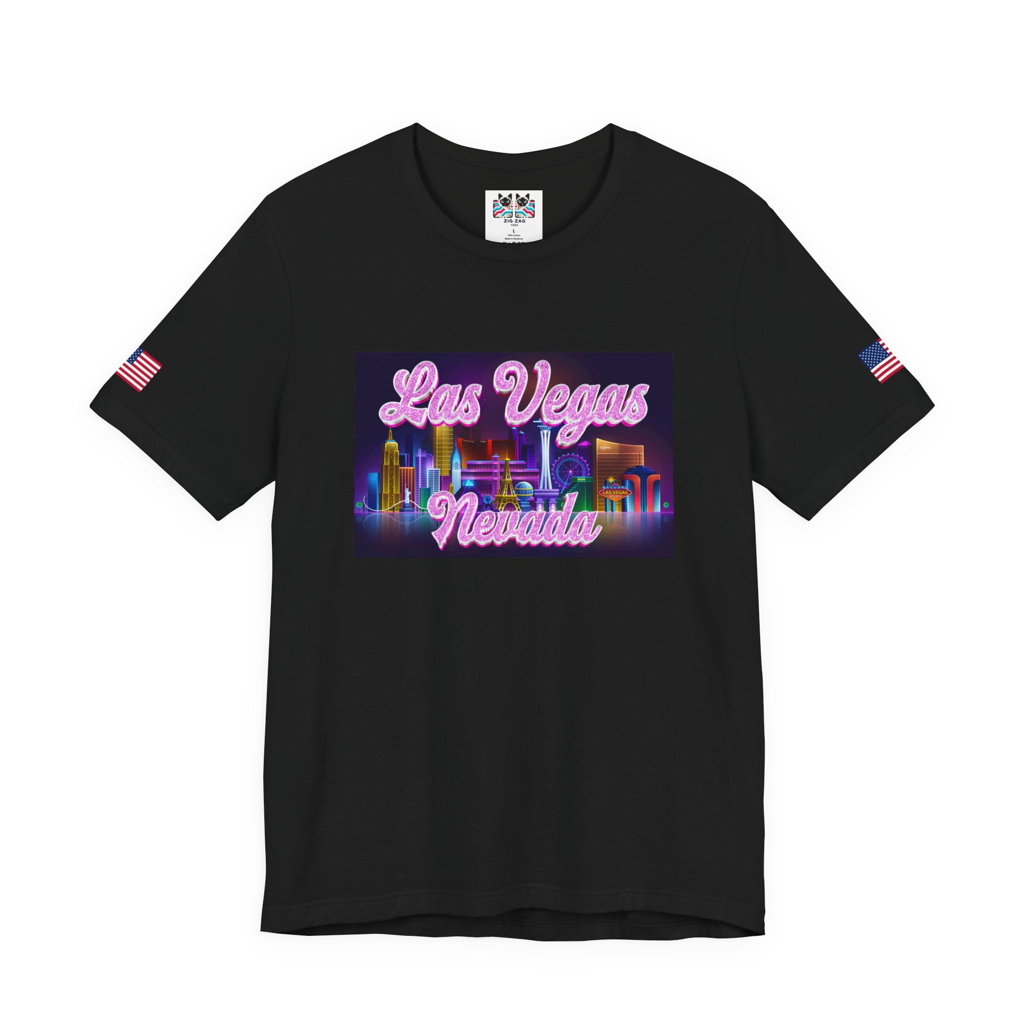 Las Vegas Nevada Neon Skyline T-Shirt – Glowing Strip Night Scene Souvenir Tee