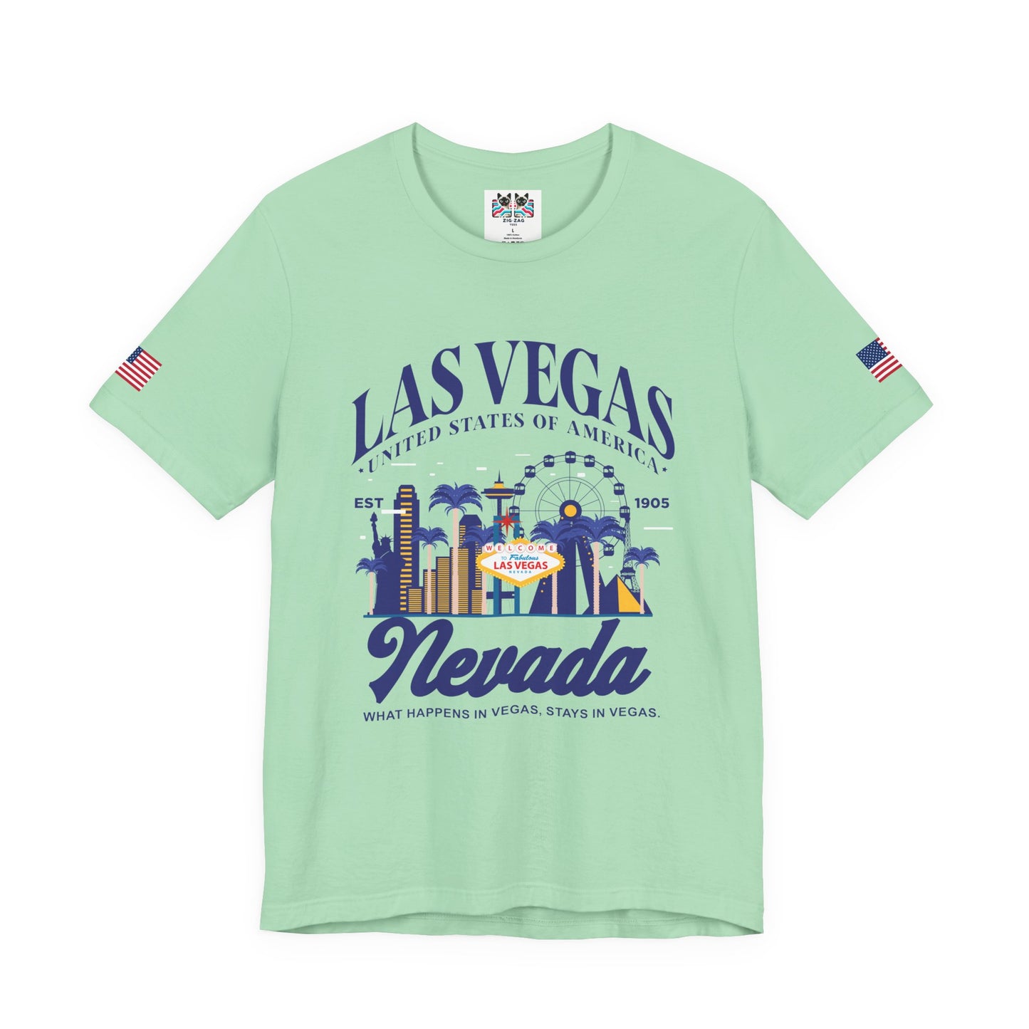 Las Vegas Nevada USA T-Shirt - What Happens in Vegas Stays in Vegas Est 1905