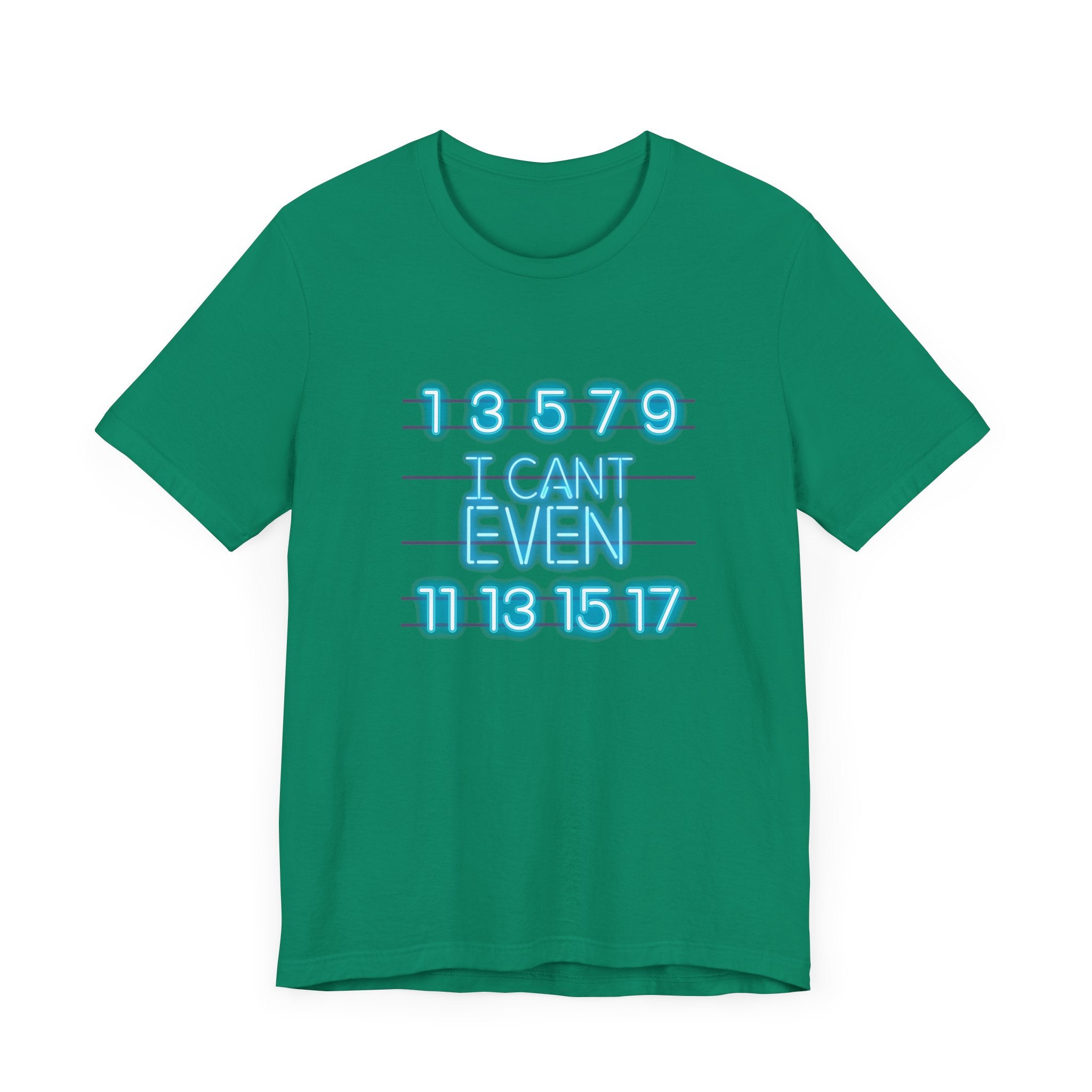 Neon Math Joke Tee – I Can't Even with Odd Numbers