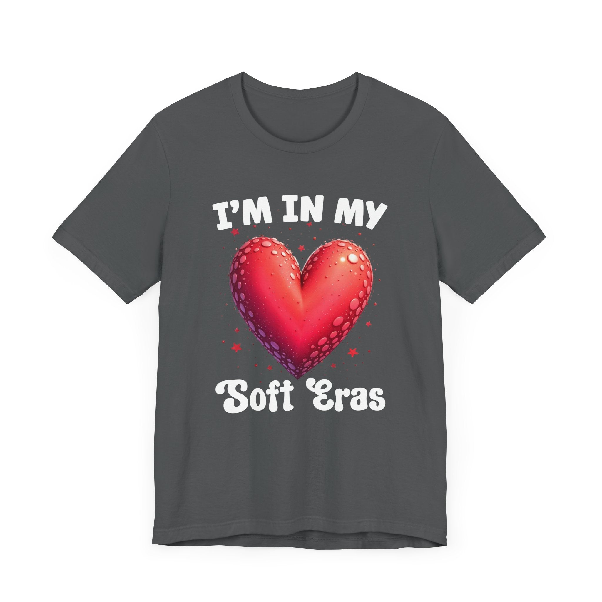I'm In My Soft Eras – Embossed Red Heart & Star Accents Graphic T-Shirt
