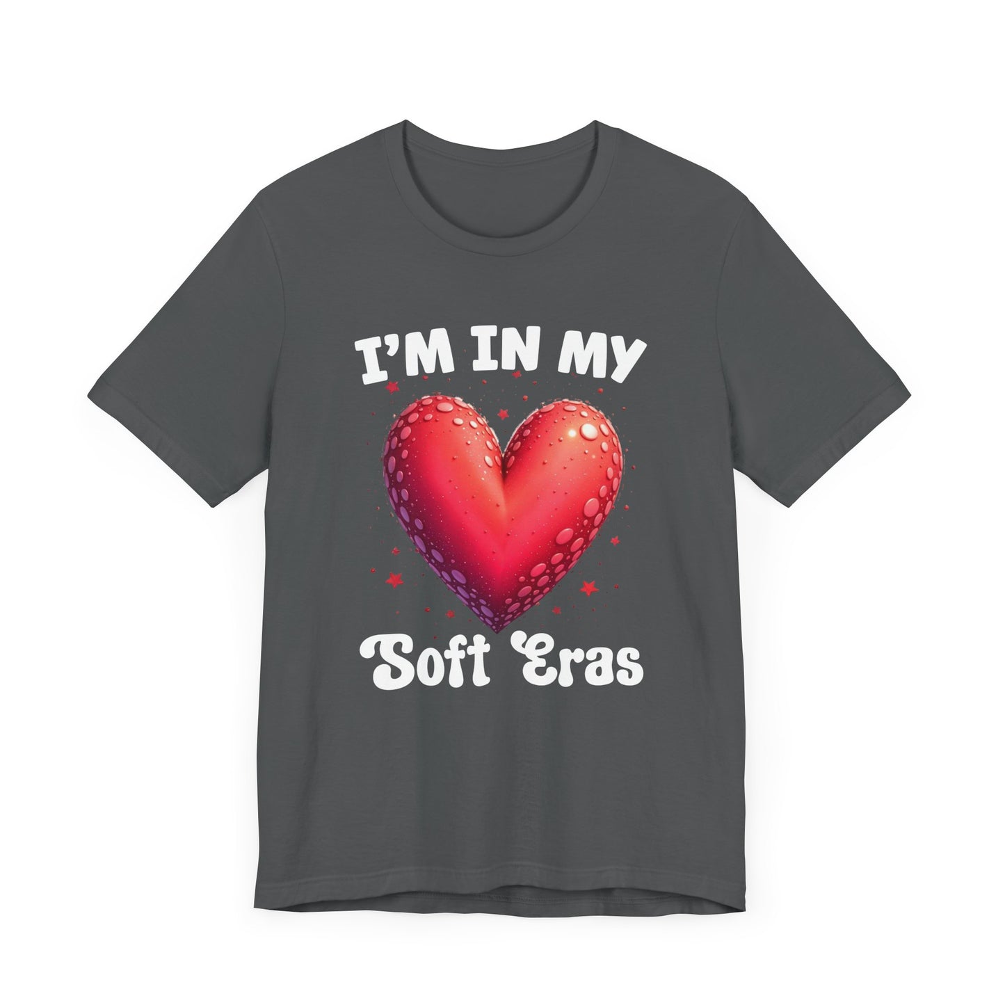 I'm In My Soft Eras – Embossed Red Heart & Star Accents Graphic T-Shirt