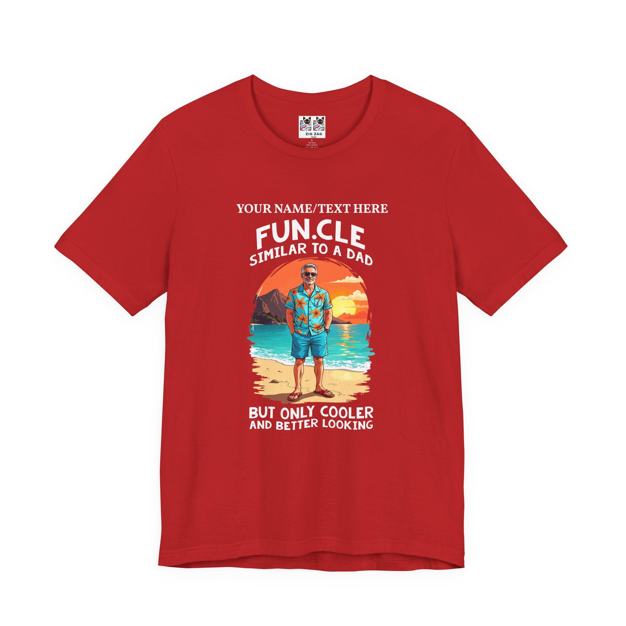 Custom T-Shirt - FUN.CLE Beach Sunset T-Shirt – Cool Uncle Beach Graphic with Funny Quote