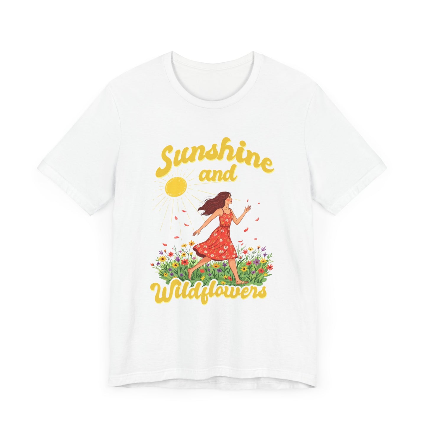 Sunshine and Wildflowers Tee, Nature Mood Shirt, Earth Lover Top, Boho Bloom Graphic Tee, Spring Sunshine Gift Shirt