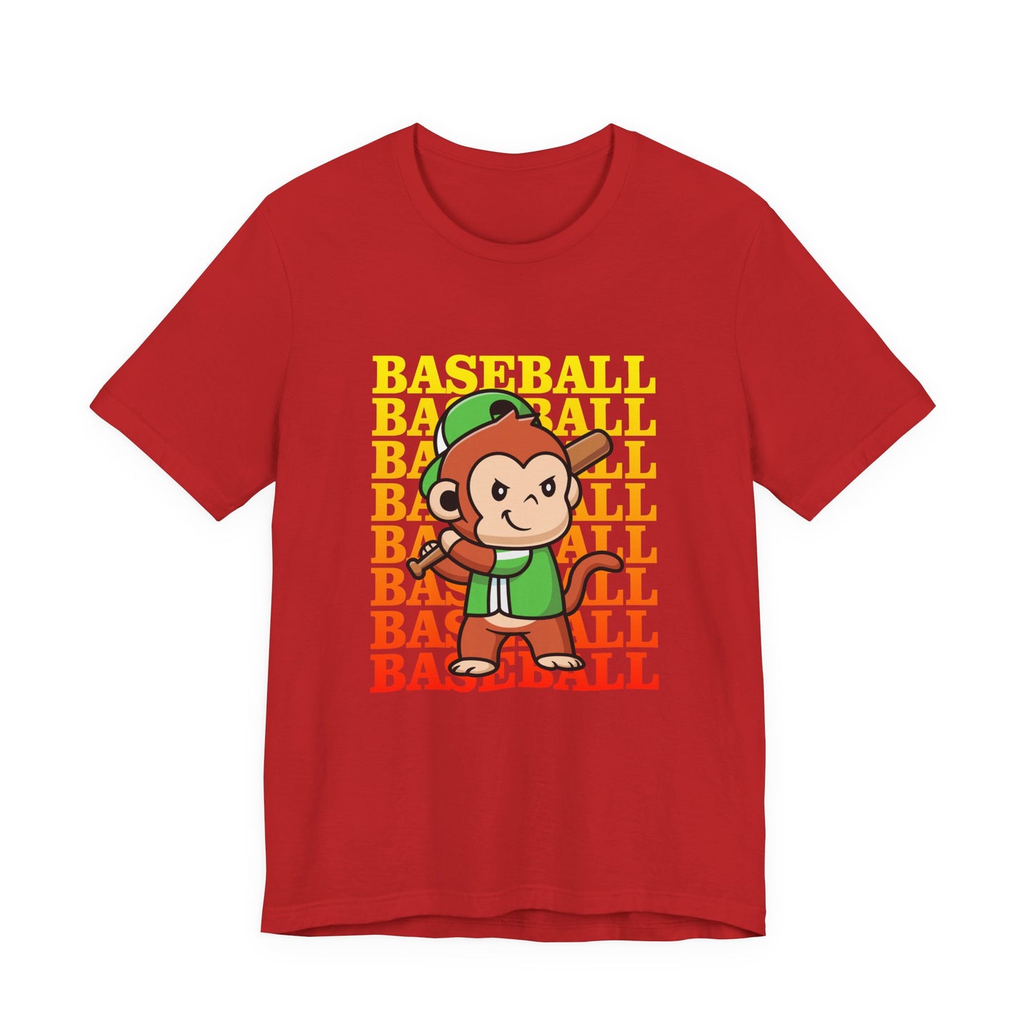 Baseball tshirt - Baseball Monkey Player Tshirt Large Graphic Monkey Baseball Player with Baseball Text Background