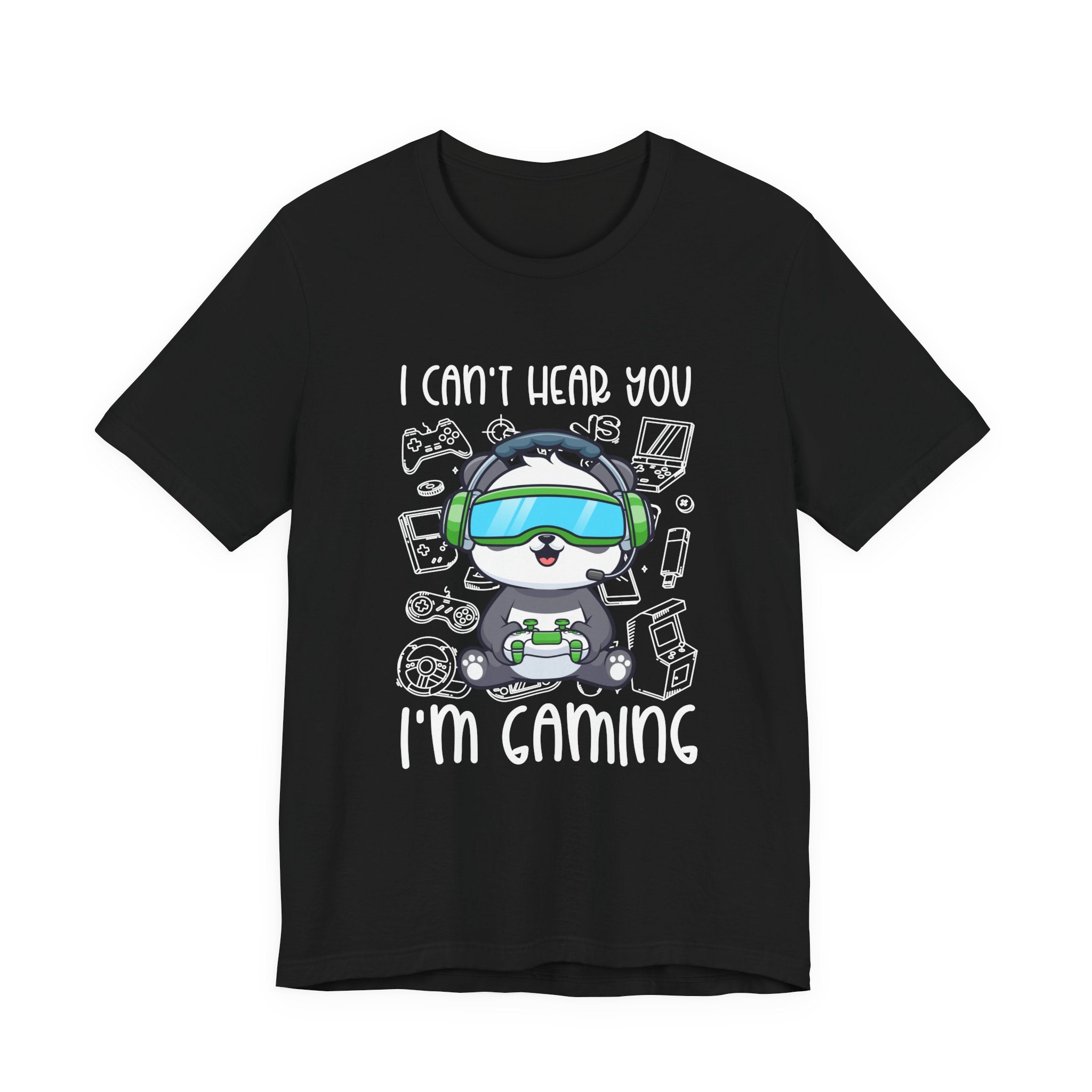 I Can’t Hear You I’m Gaming T-Shirt – Cute Puppy Gamer Headset Graphic Tee