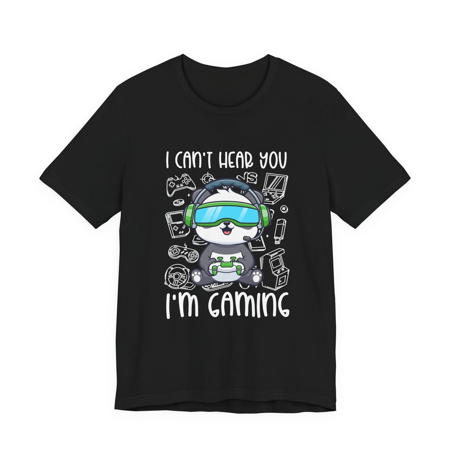I Can’t Hear You I’m Gaming T-Shirt – Cute Puppy Gamer Headset Graphic Tee