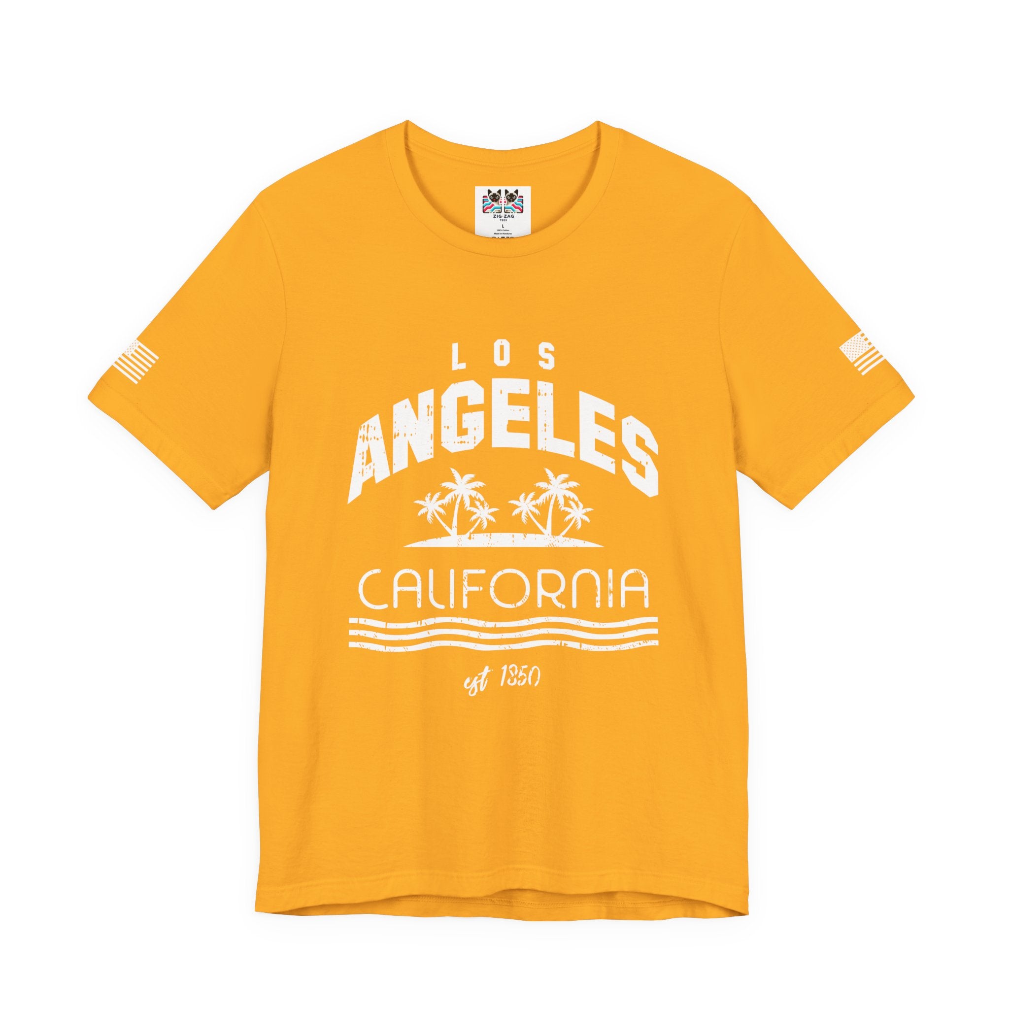 Los Angeles California Since 1850 Graphic T-Shirt – Retro Palm Tree Sunset Tee