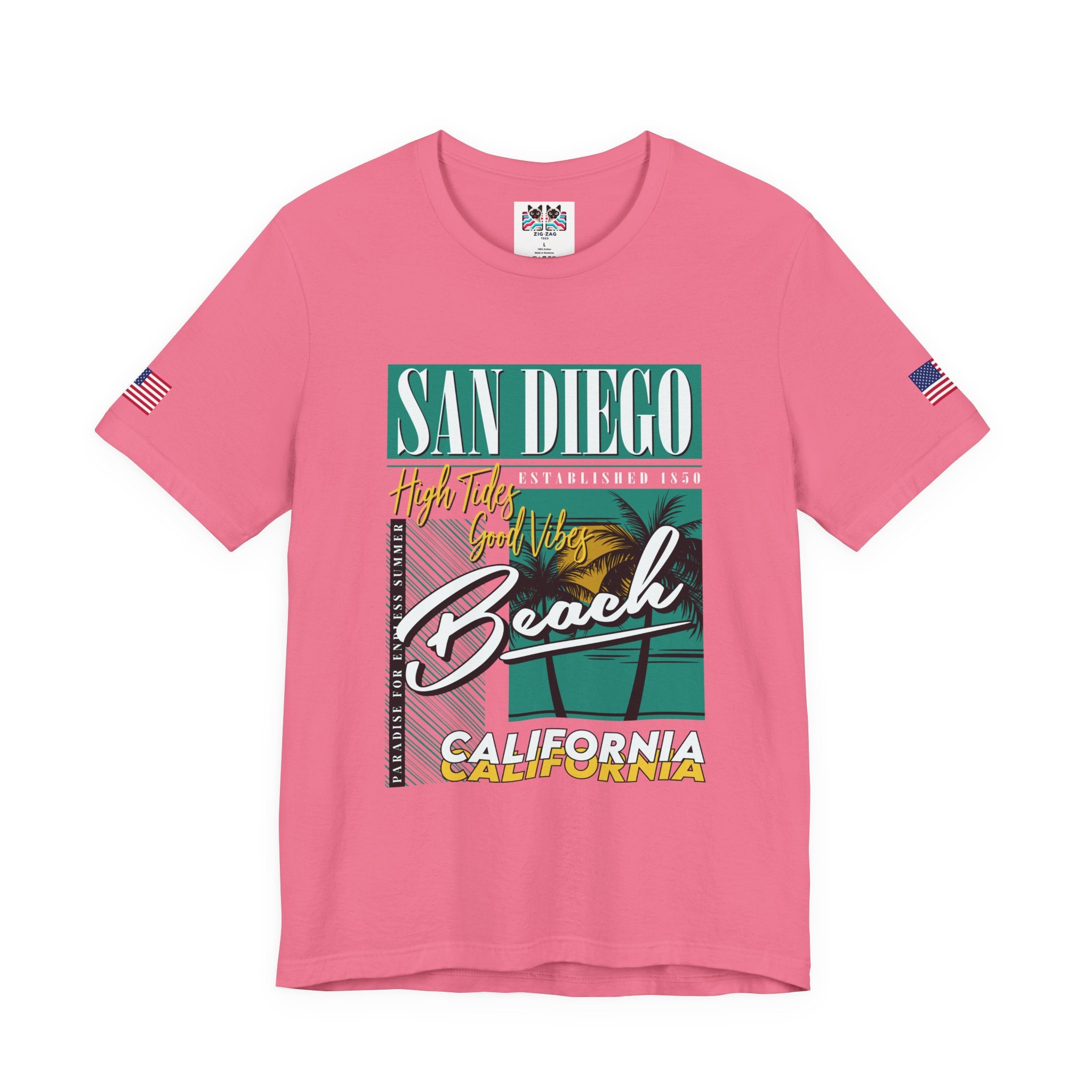 San Diego California Beach T-Shirt – High Tides Good Vibes Paradise Summer Tee