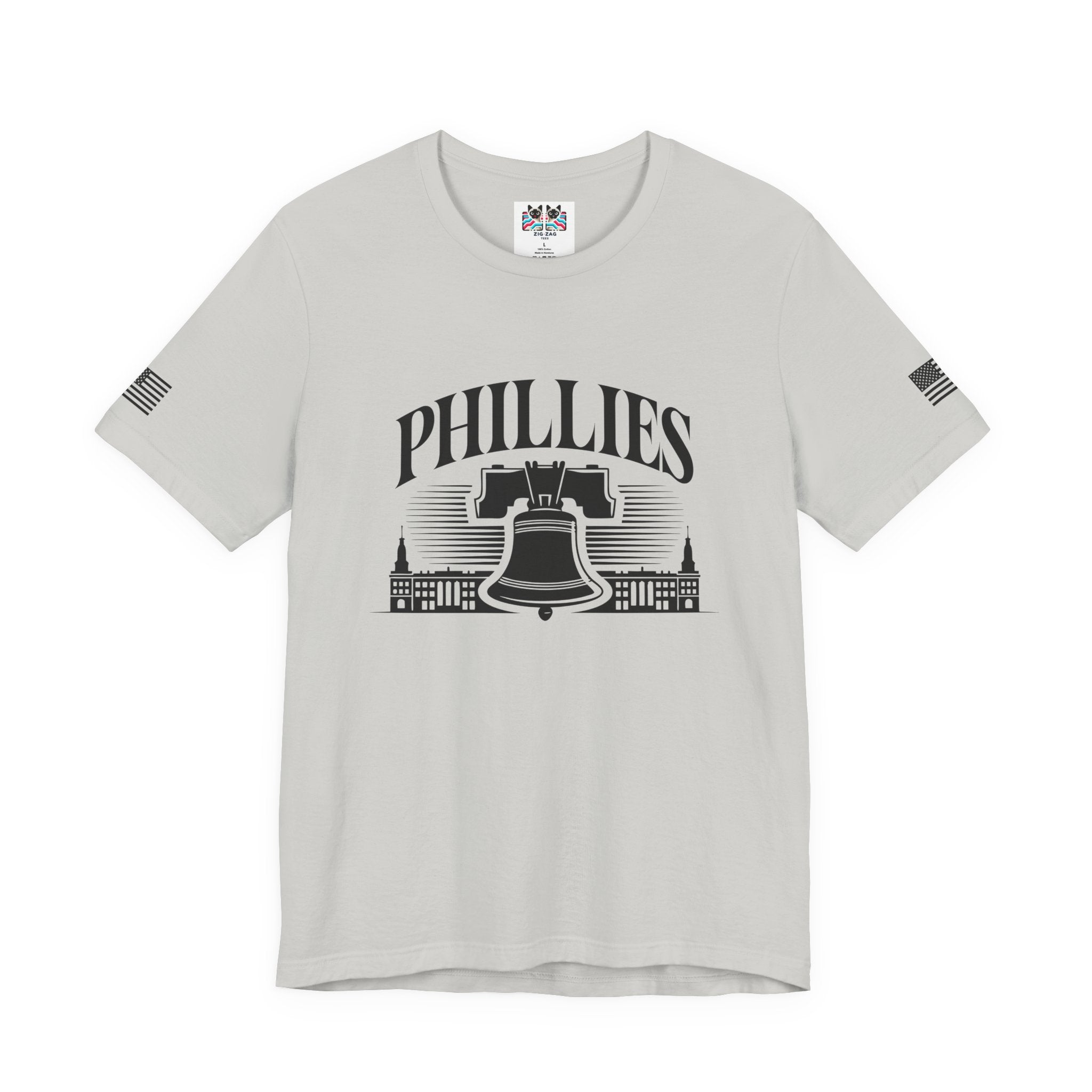 Phillies T-Shirt – Liberty Bell Philadelphia Skyline Arch Graphic Tee