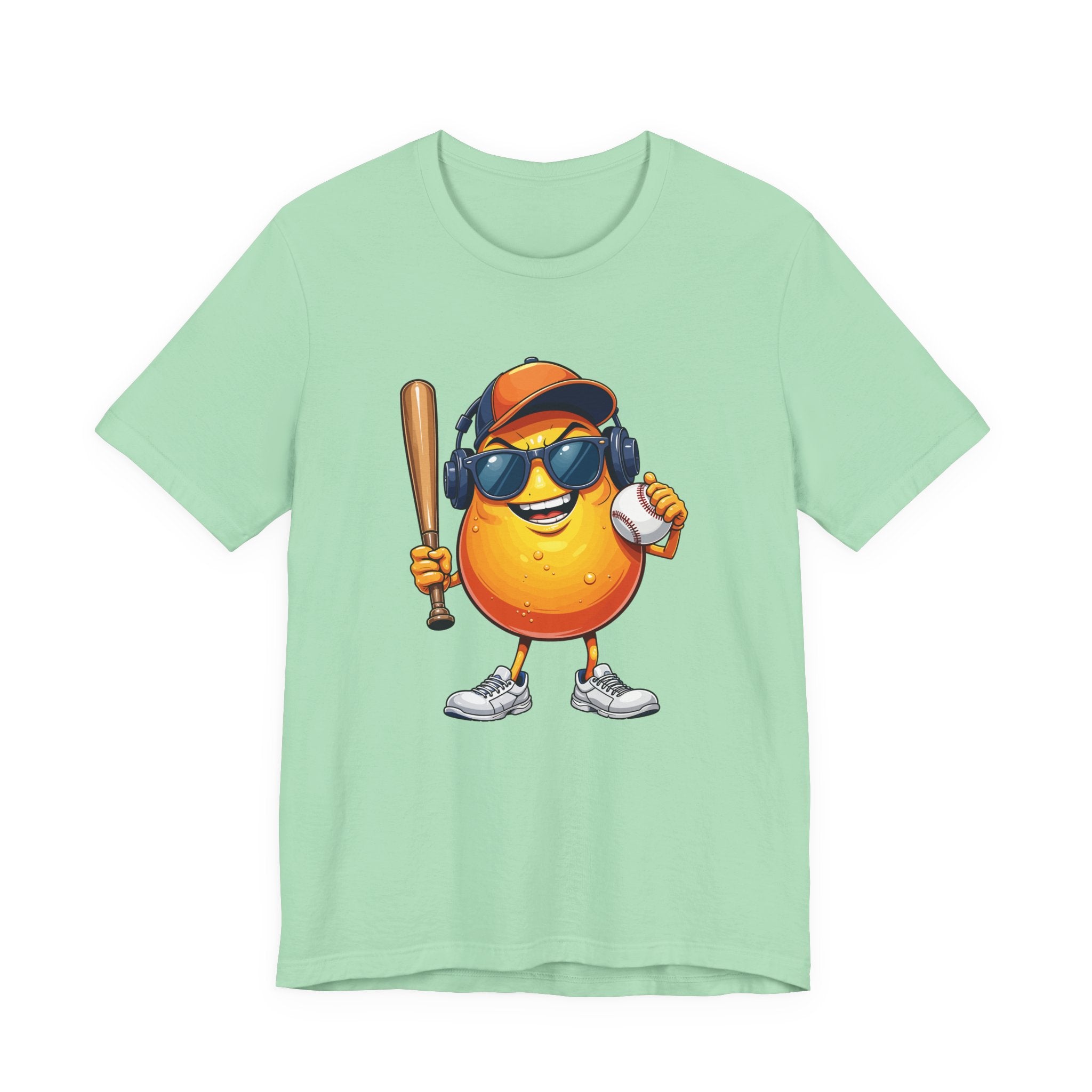 Happy Papaya Baseball Mascot Tshirt Fun Sports Fruit Character Design