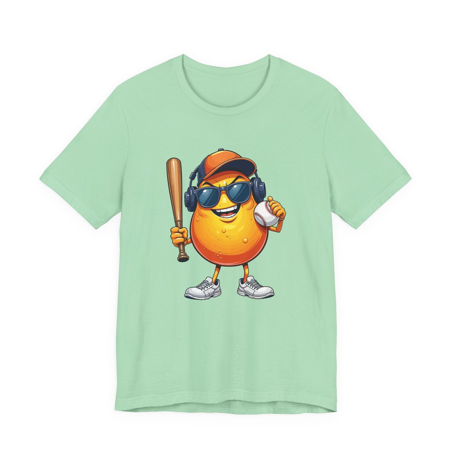 Happy Papaya Baseball Mascot Tshirt Fun Sports Fruit Character Design