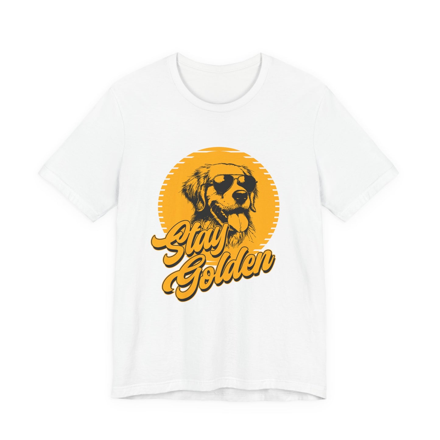 Stay Golden T-Shirt – Cool Golden Retriever with Sunglasses Graphic Tee