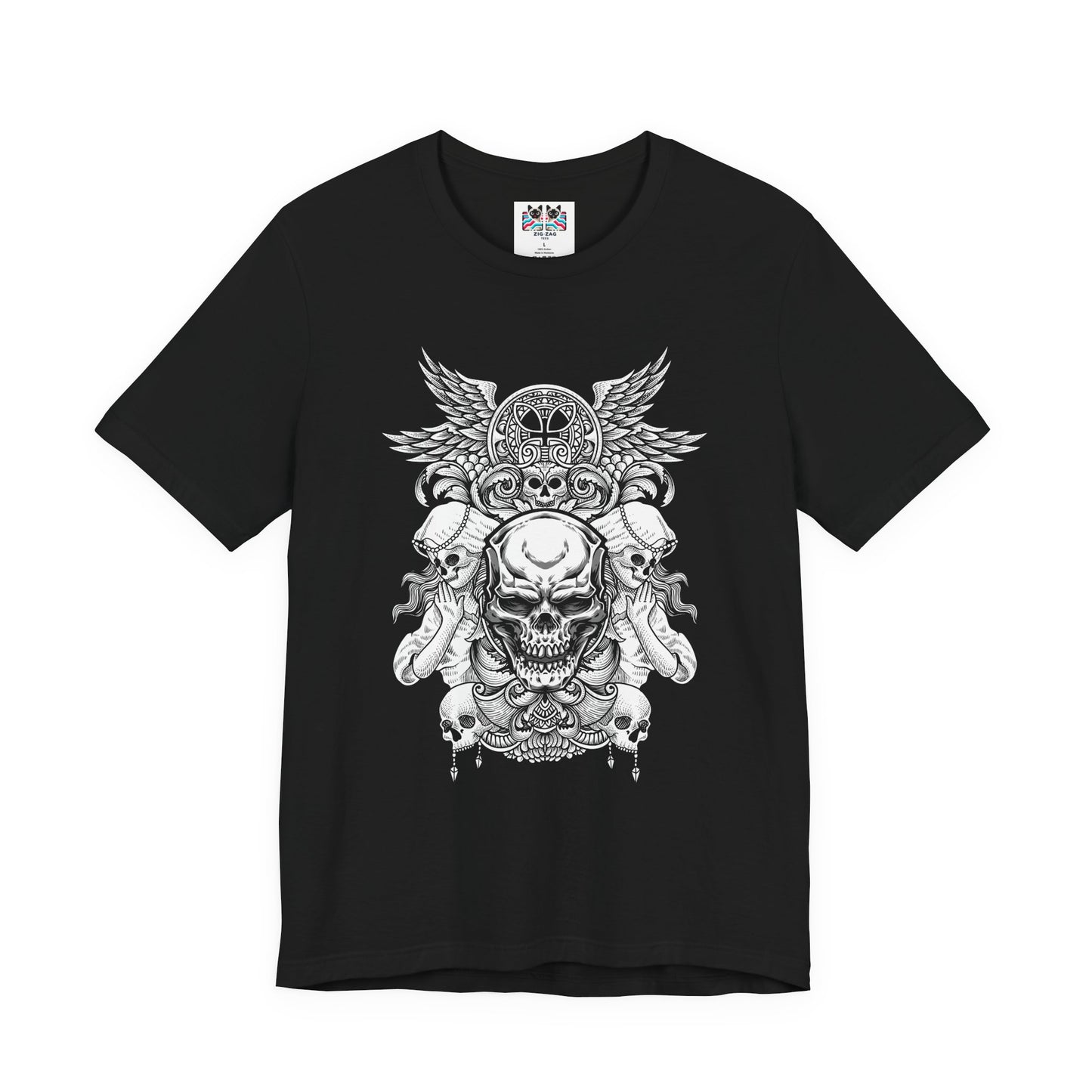 Gothic Winged Skull Ornamental Horror T-Shirt
