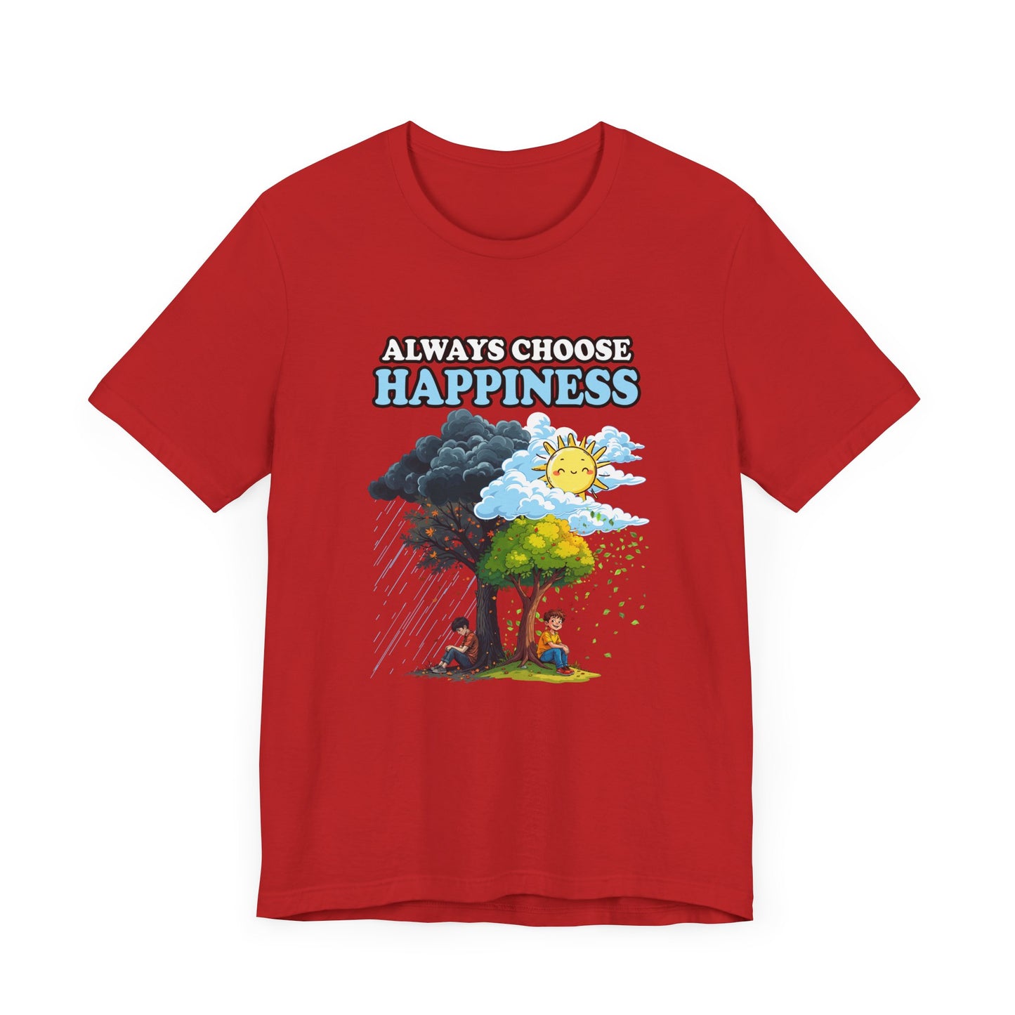 Embrace positivity Always Choose Happiness – Two Sides of Life Motivational Graphic T-Shirt