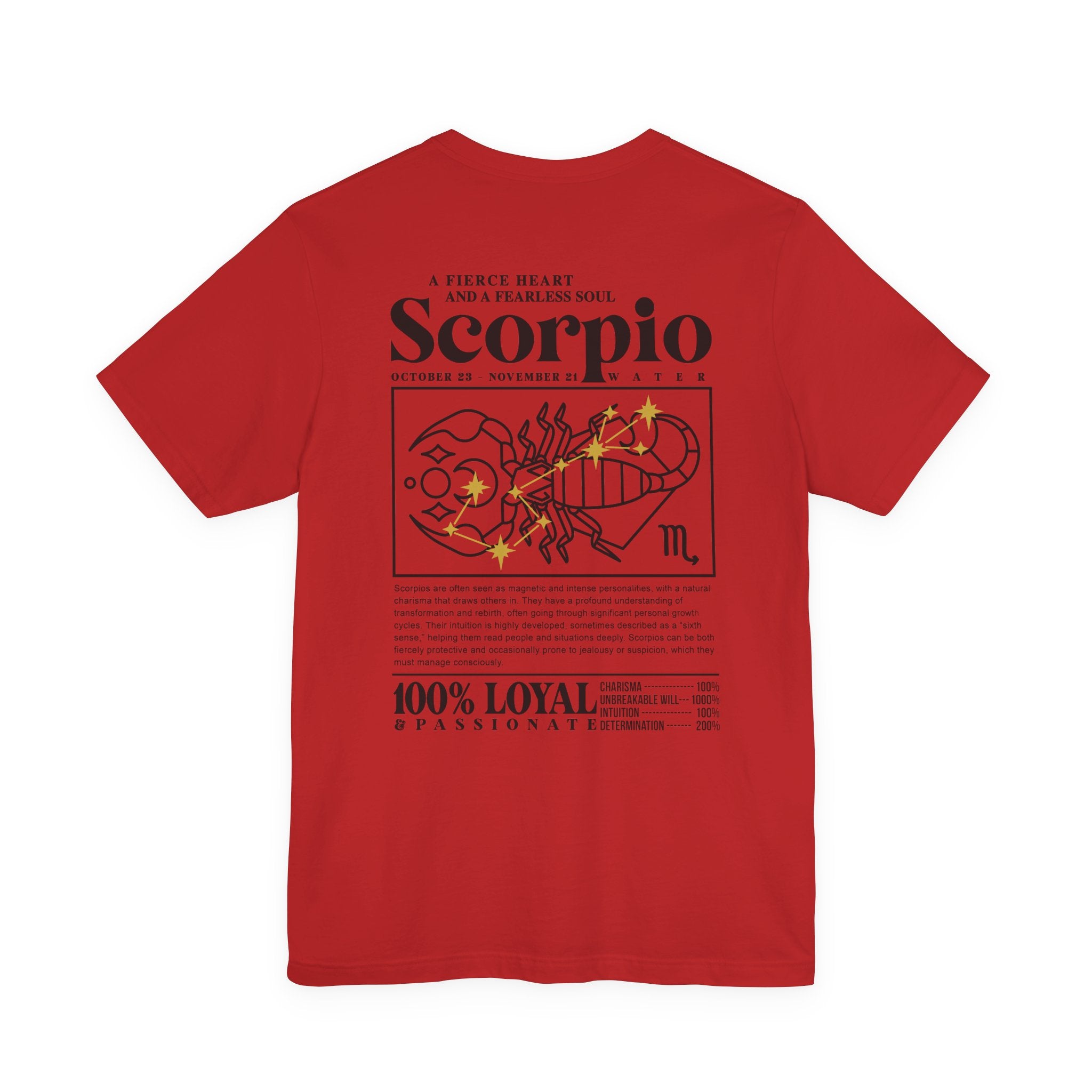 Scorpio Fierce Heart T-Shirt – Zodiac Sign with Bold Scorpion Graphic