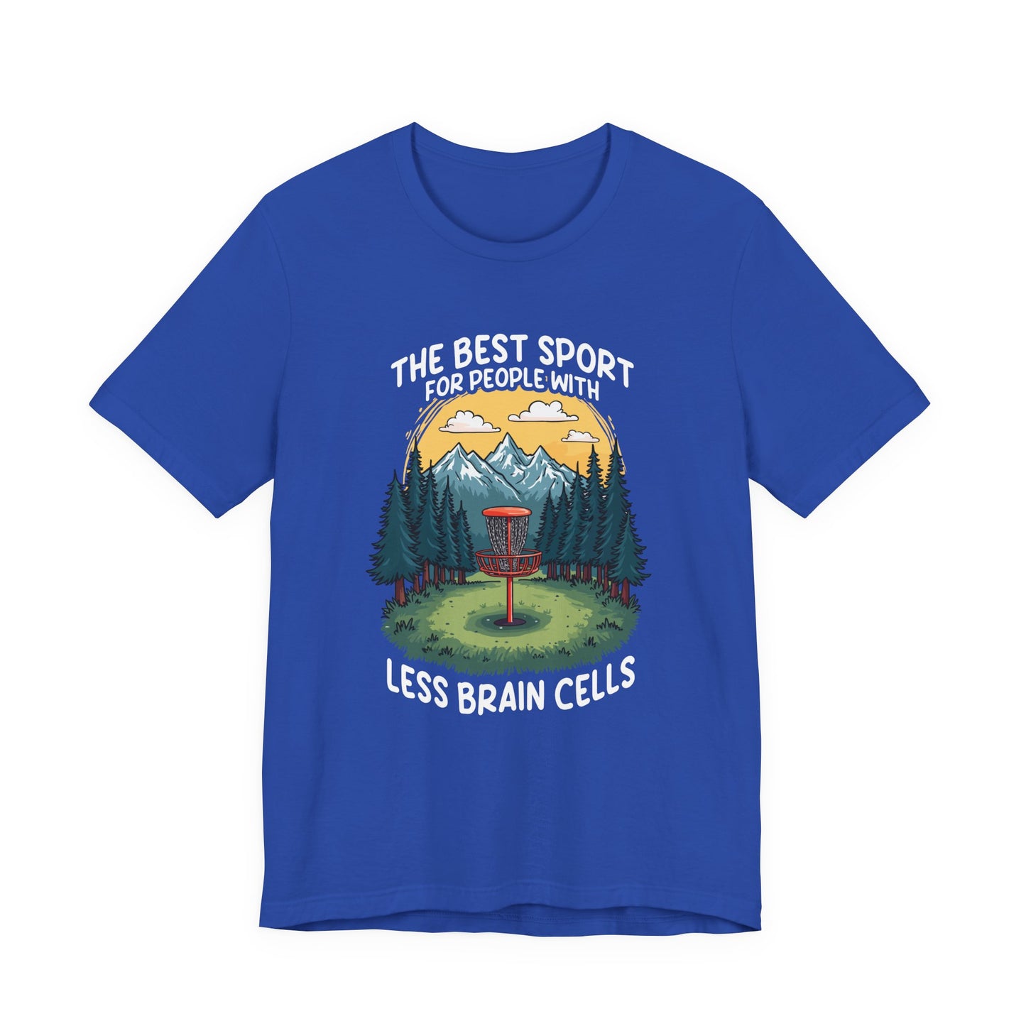 Best Sport for People with Less Brain Cells Tshirt – Funny Disc Golf Mountain Scene