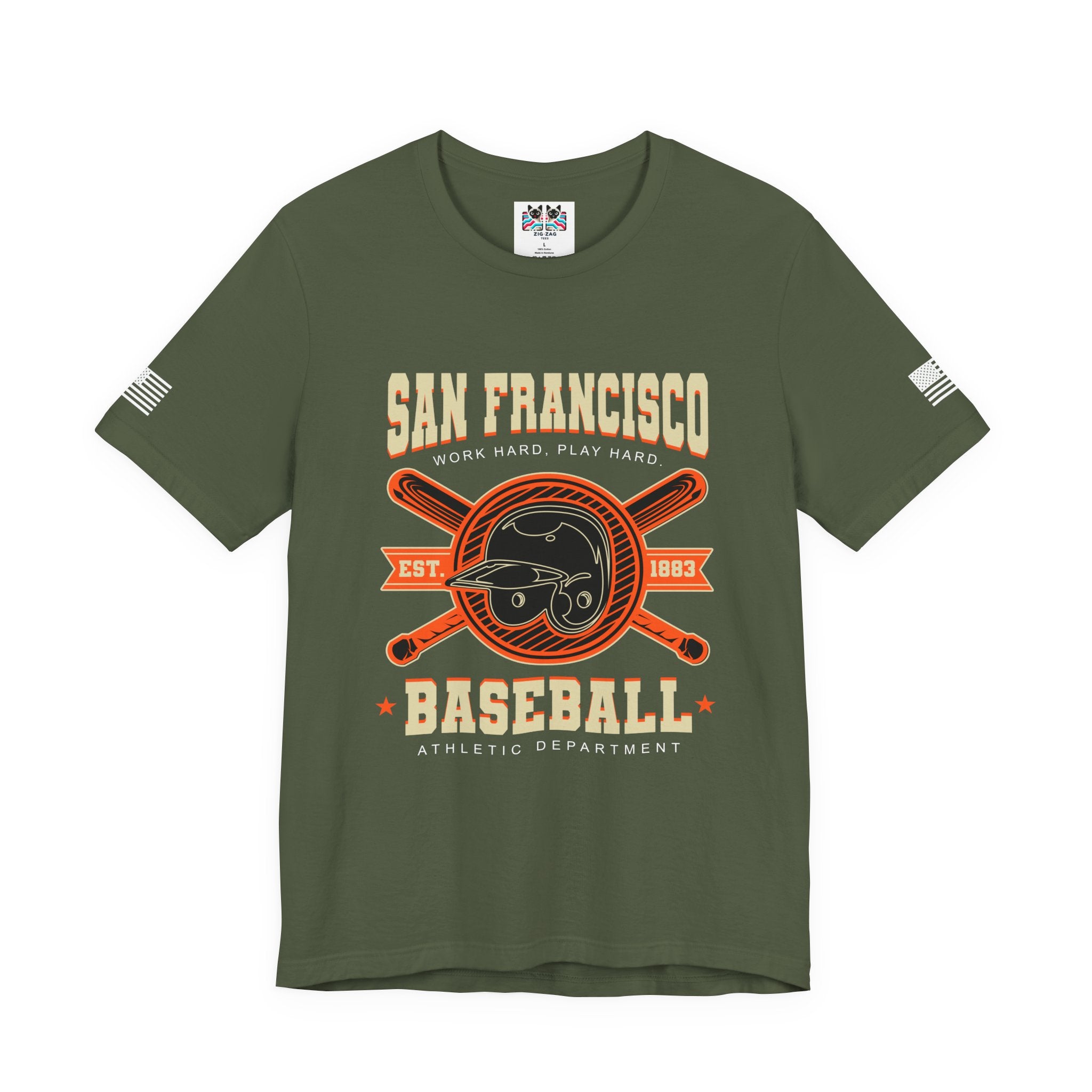 San Francisco Baseball T-Shirt, Work Hard Play Hard Athletic Department EST 1883 Tee, SF Baseball Fan Shirt, Vintage Sports Gift, Unisex