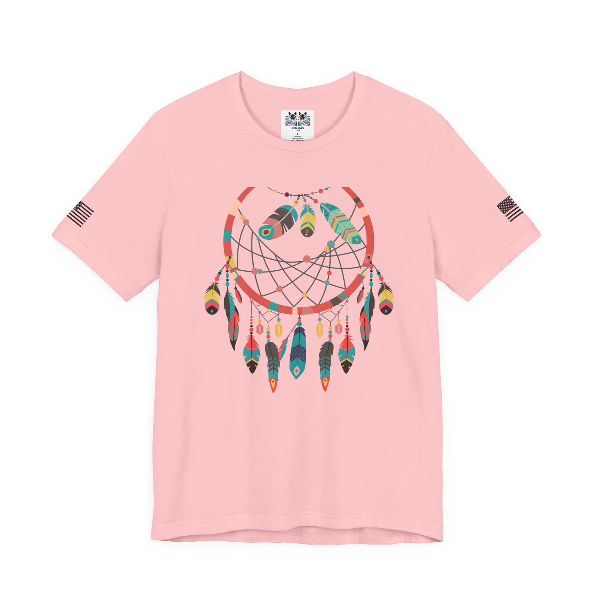 Dream Catcher T-Shirt – Colorful Boho Feathers Native American Inspired Graphic Tee