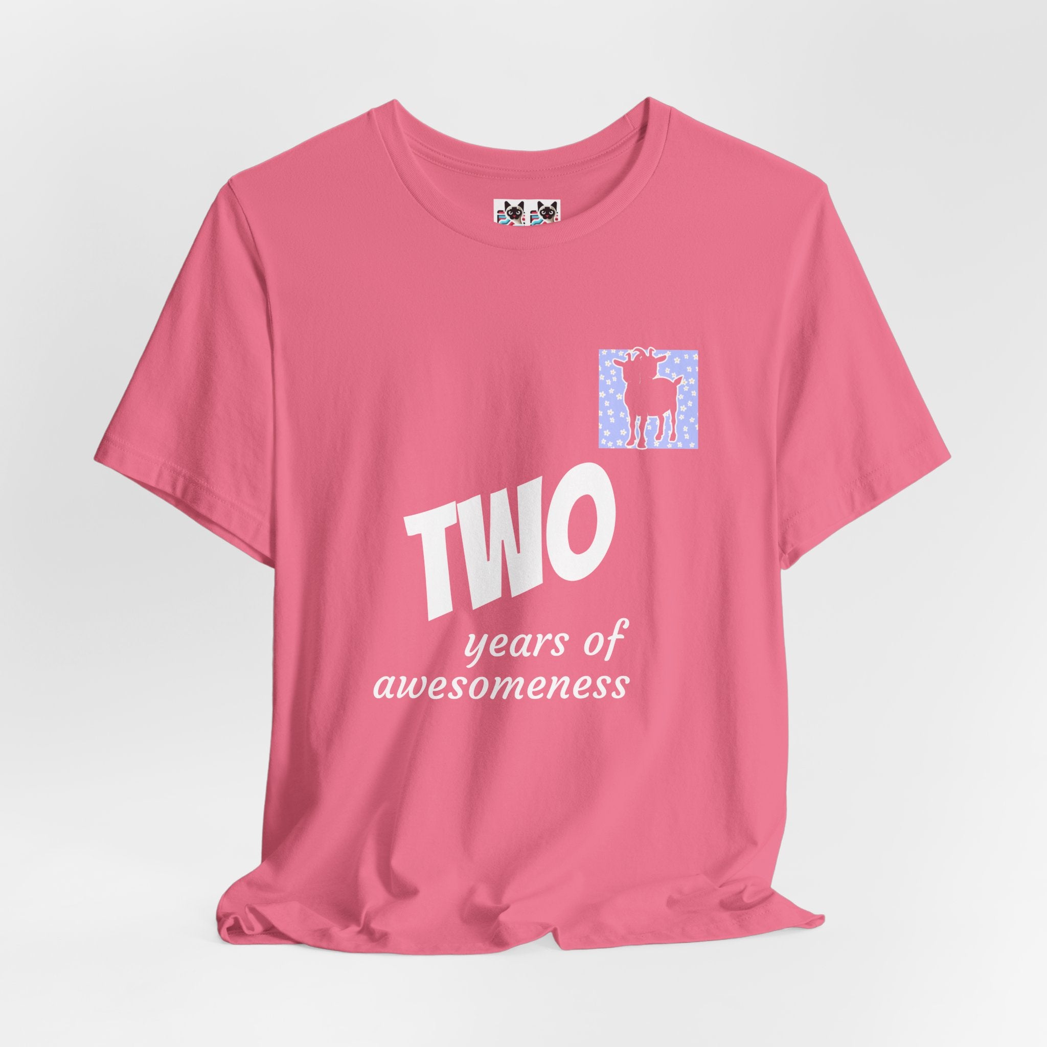 Custom T-Shirt - Double-Headed Goat Outline Graphic T-Shirt