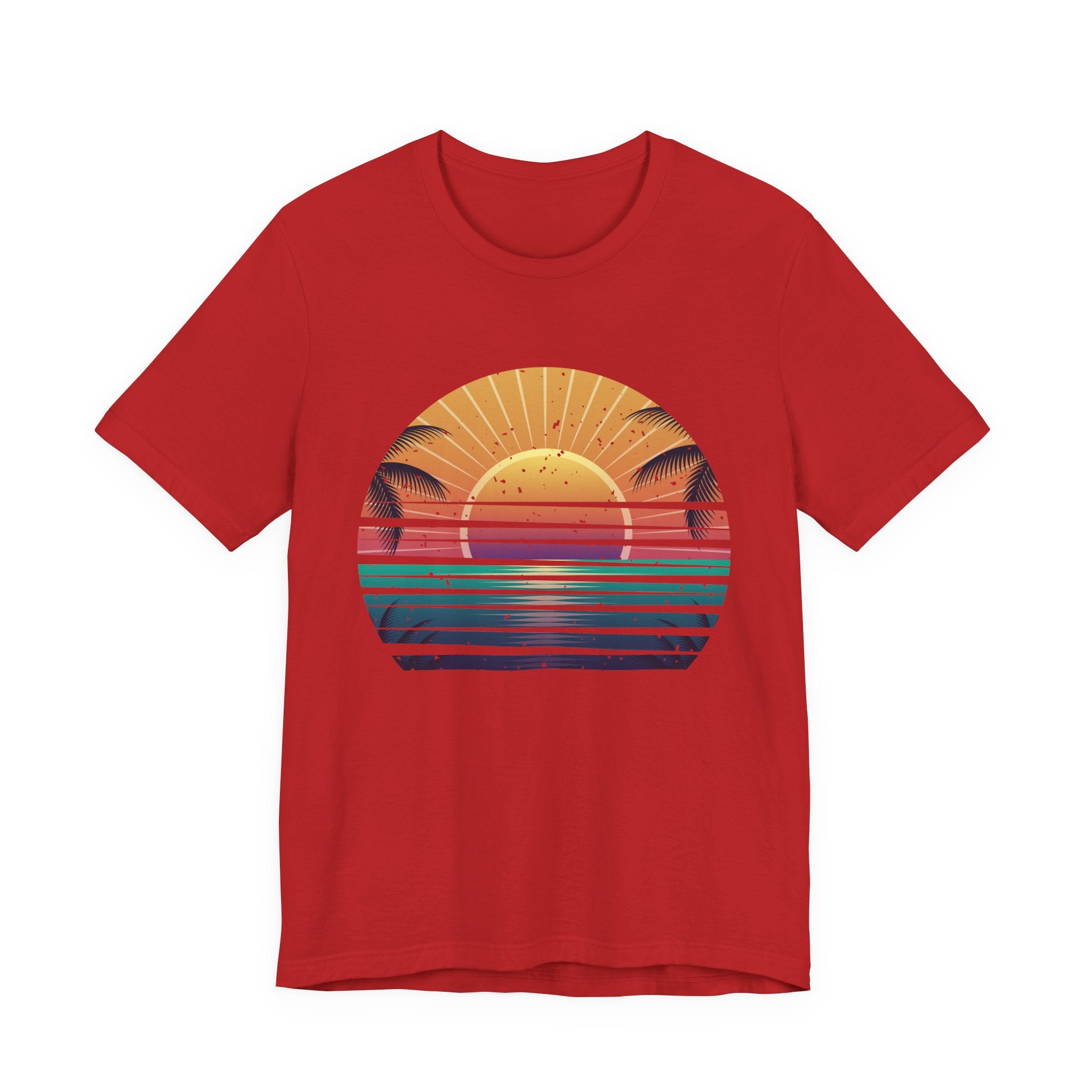 Sun Kissed & Ocean Blissed – Beach Sunset with Palm Trees Graphic T-Shirt