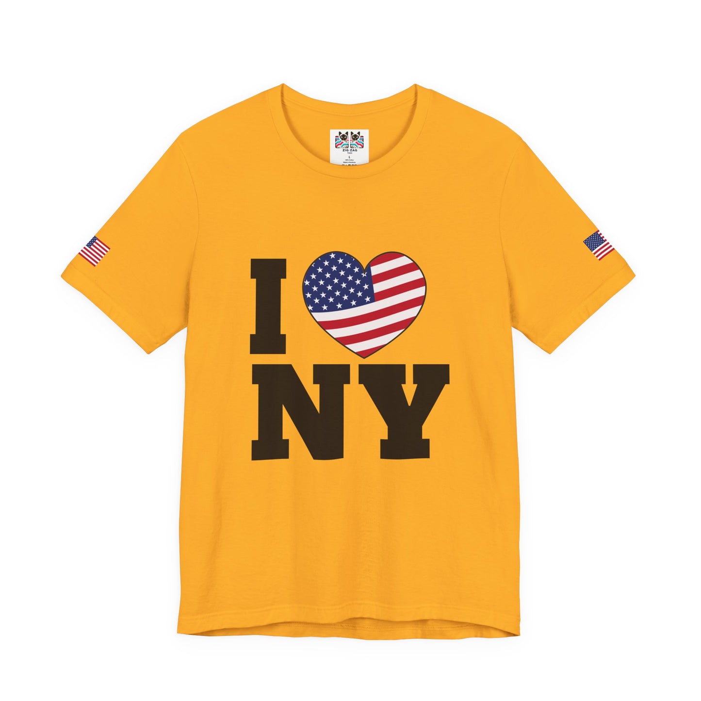 I Love NY T-Shirt - Classic USA Flag Heart Patriotic New York City Design