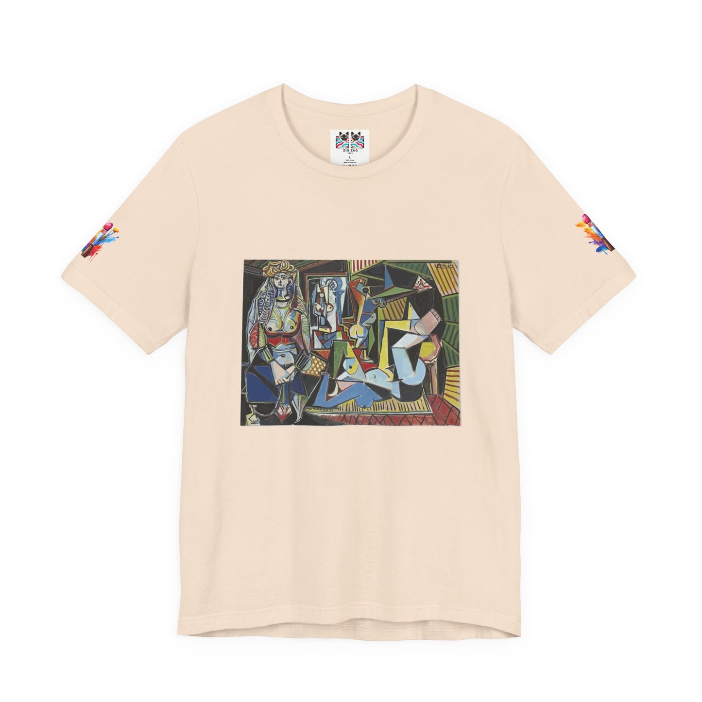 Cubist Masterpiece Art T-Shirt – Geometric Abstract Figures Modernist Painting Graphic Tee