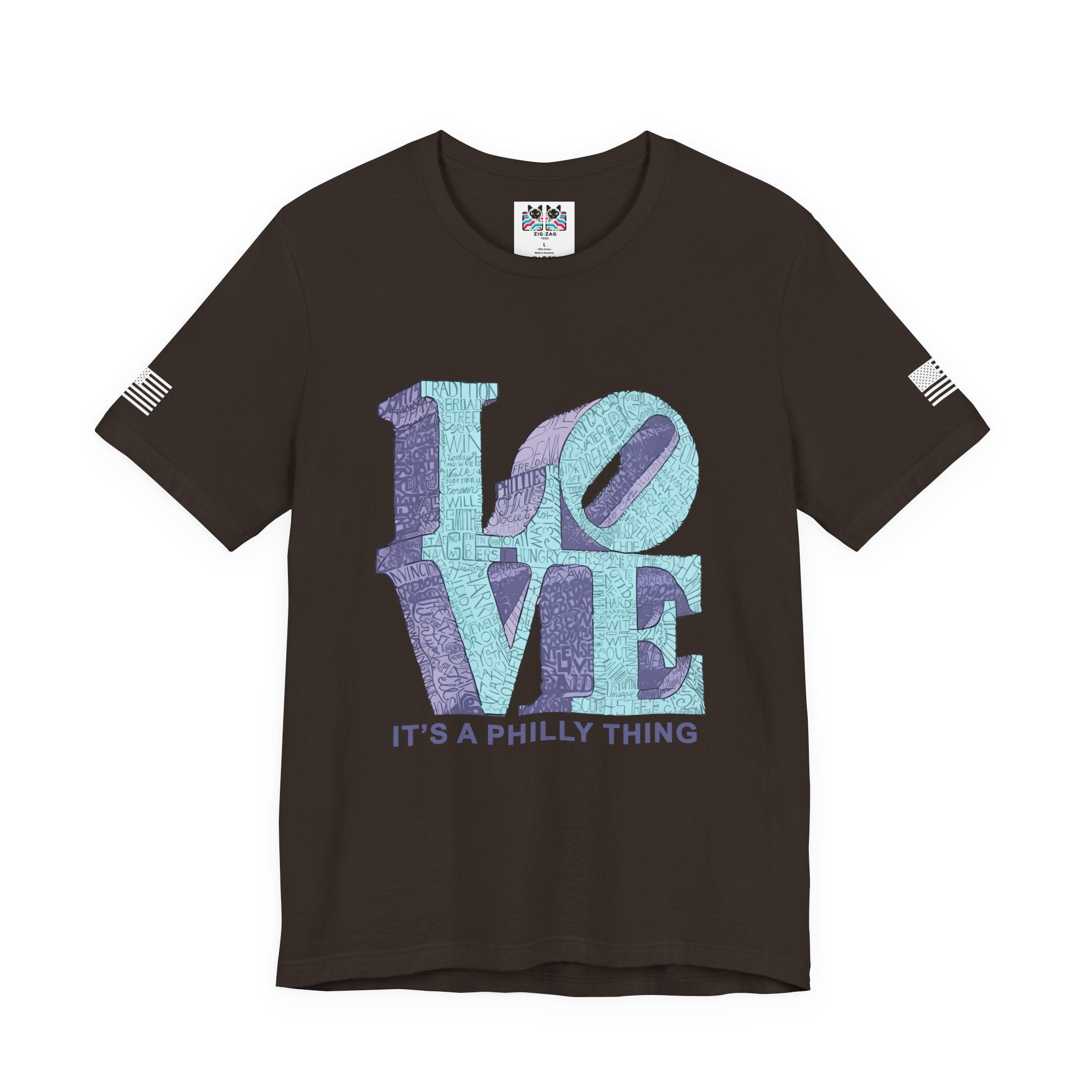 Love It's a Philly Thing T-Shirt – LOVE Sculpture Word Art Graphic Tee Philadelphia