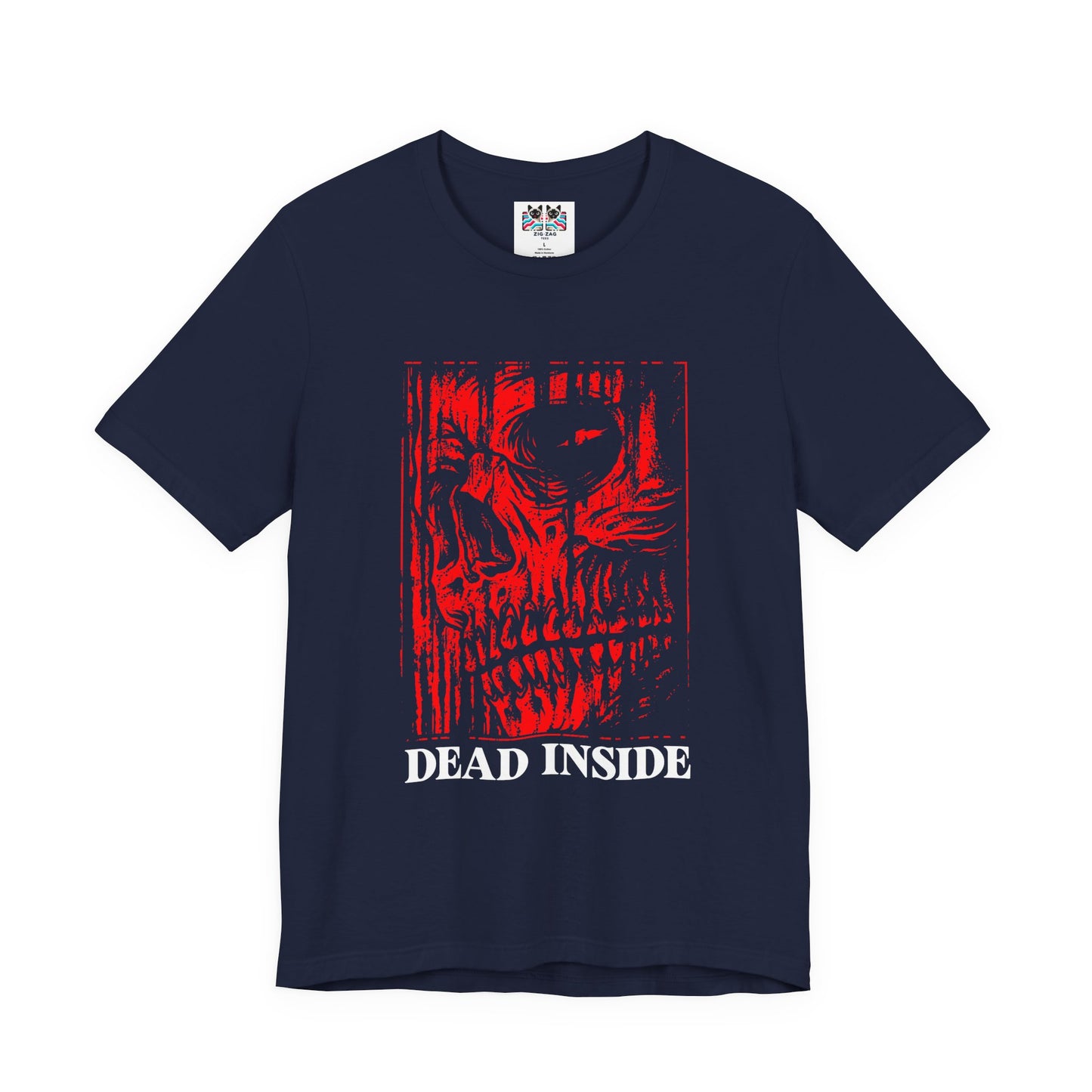 Caution Dead Inside Red Skull Horror T-Shirt