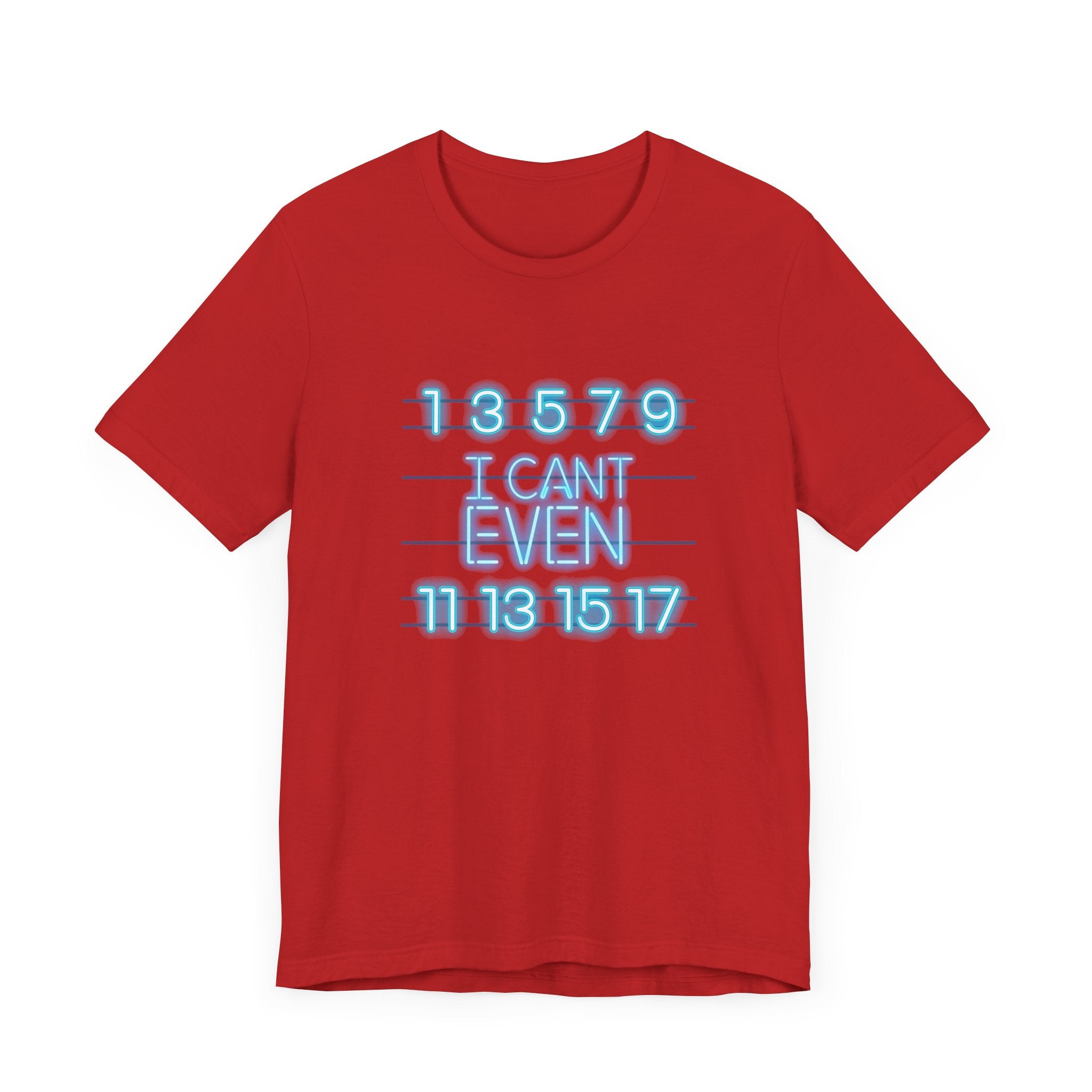 Neon Math Joke Tee – I Can't Even with Odd Numbers