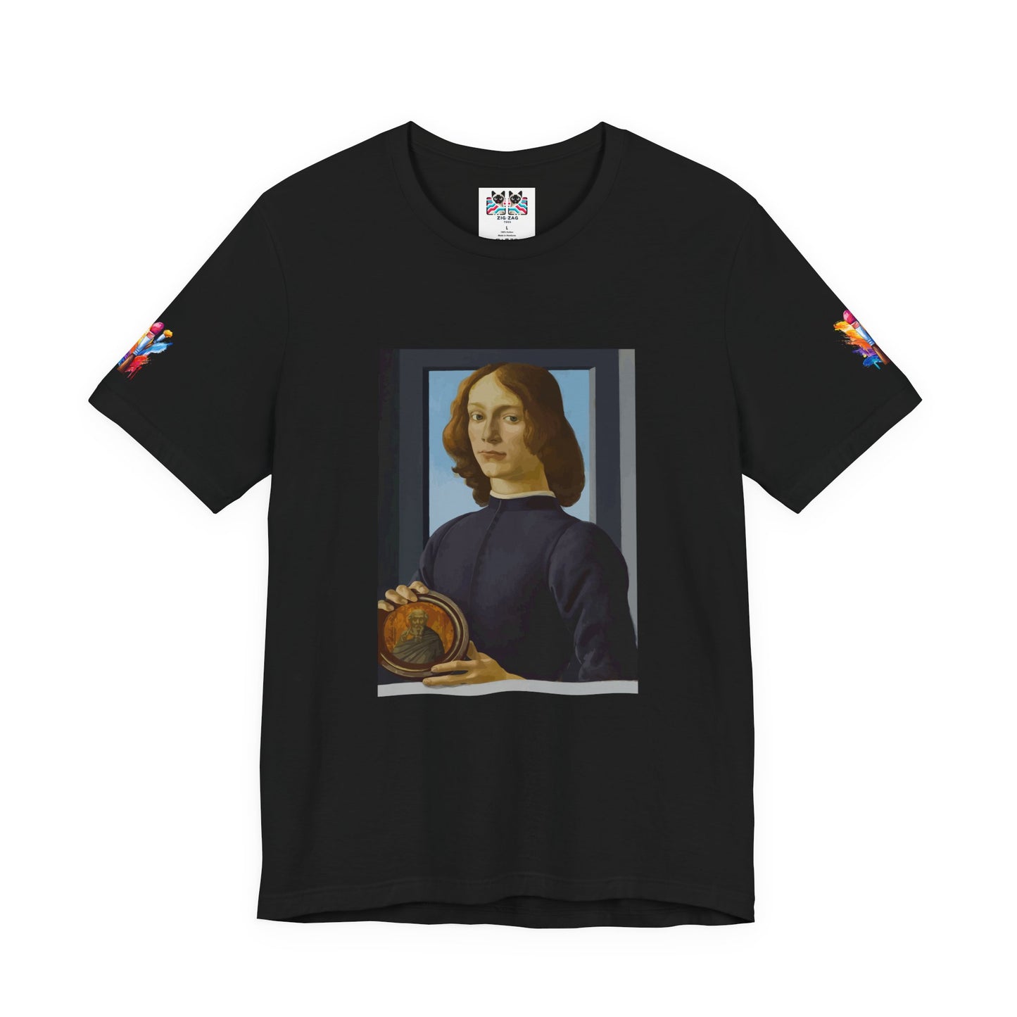 Renaissance Portrait Art T-Shirt – Italian Master Painting with Medallion Graphic Tee