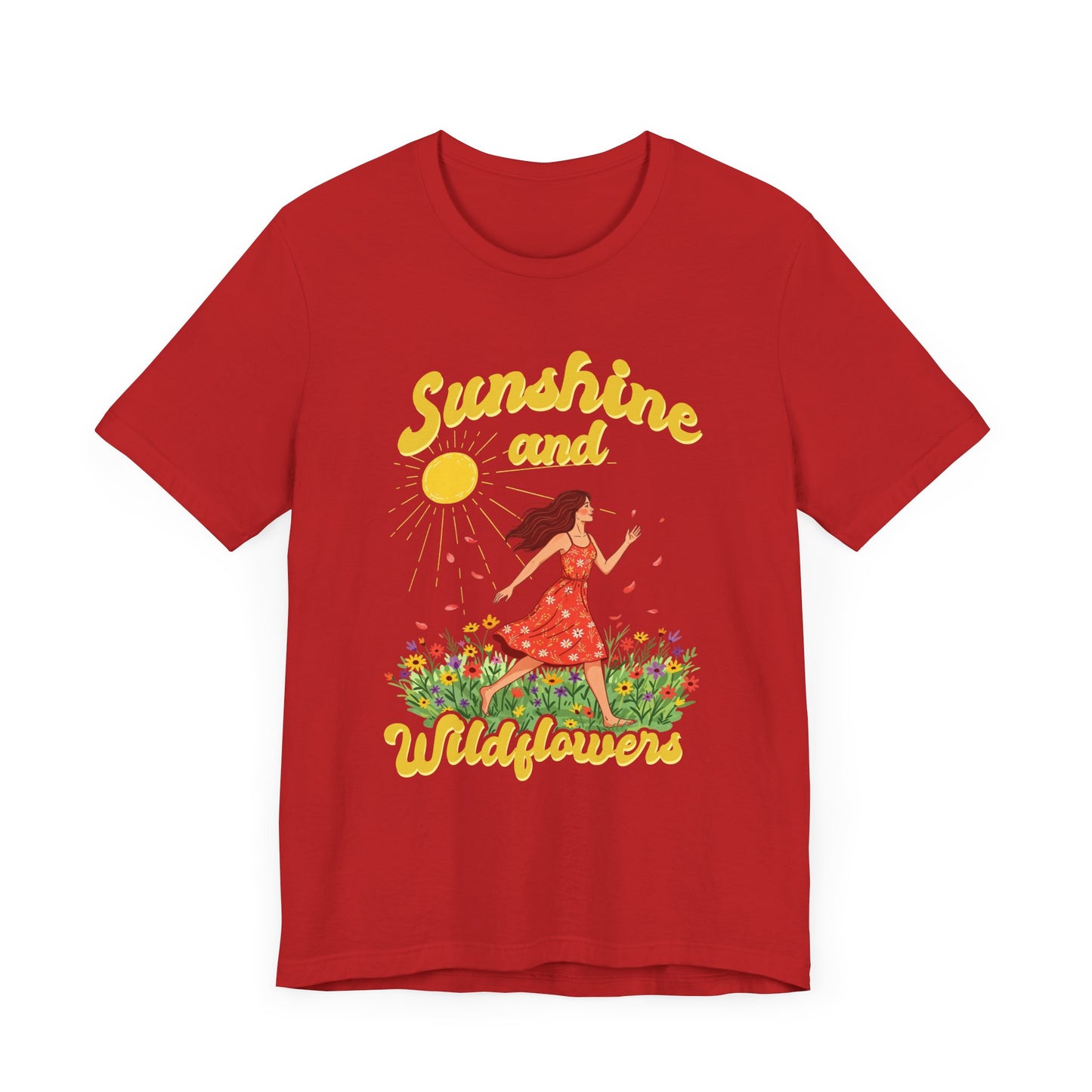 Sunshine and Wildflowers Tee, Nature Mood Shirt, Earth Lover Top, Boho Bloom Graphic Tee, Spring Sunshine Gift Shirt