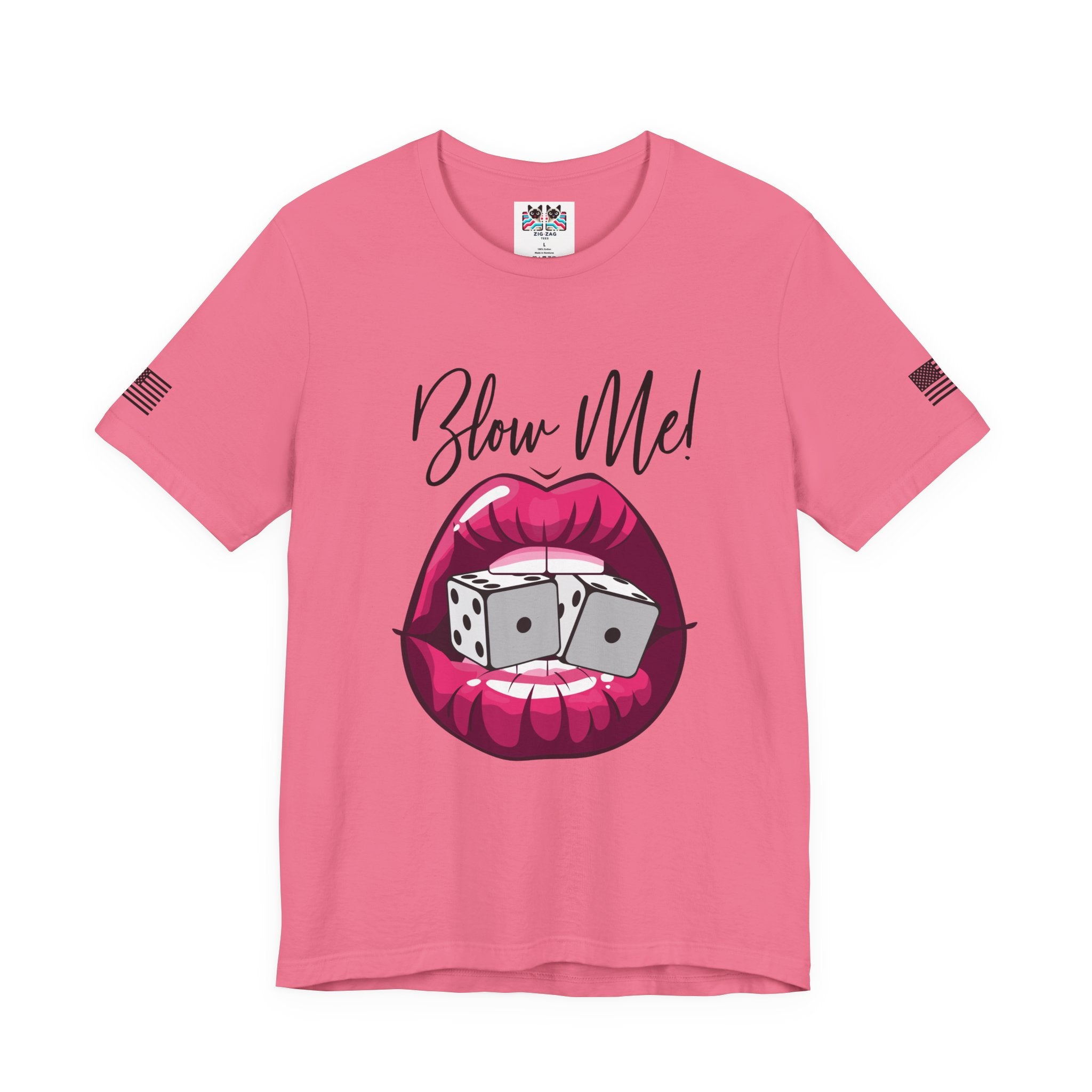 Blow Me Dice Funny Casino T-Shirt – Vegas Craps Lips Humor Tee