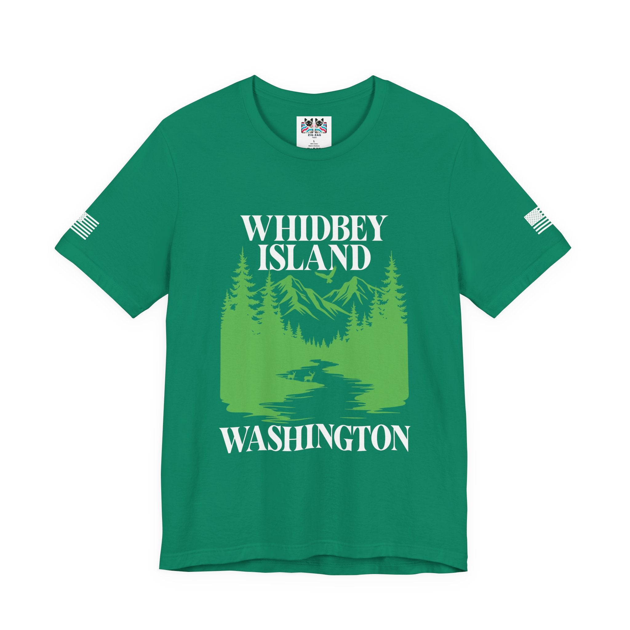 Whidbey Island Washington Mountain Forest Wildlife Graphic T-Shirt | Pacific Northwest Outdoor Souvenir Tee