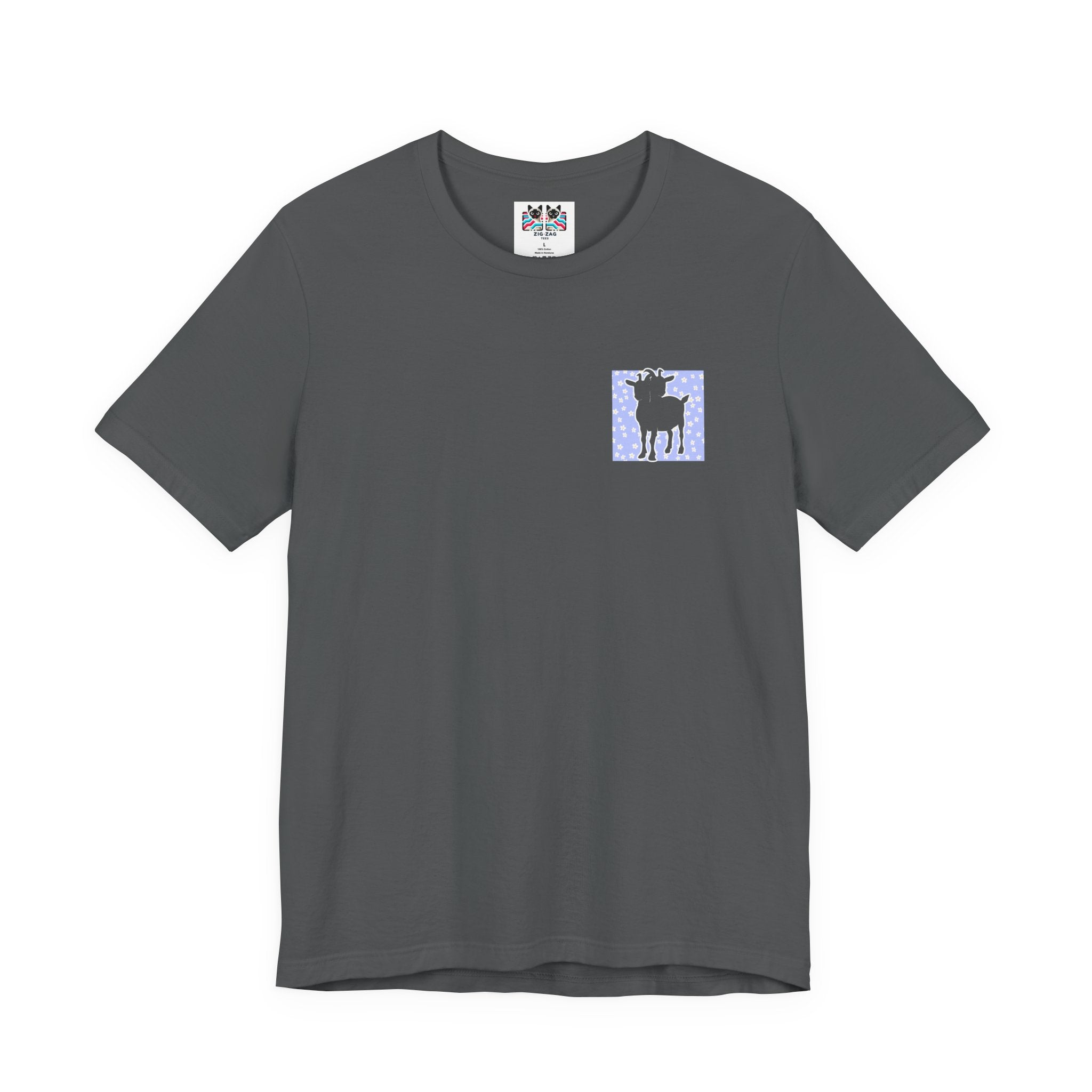 Double-Headed Goat Outline Graphic T-Shirt