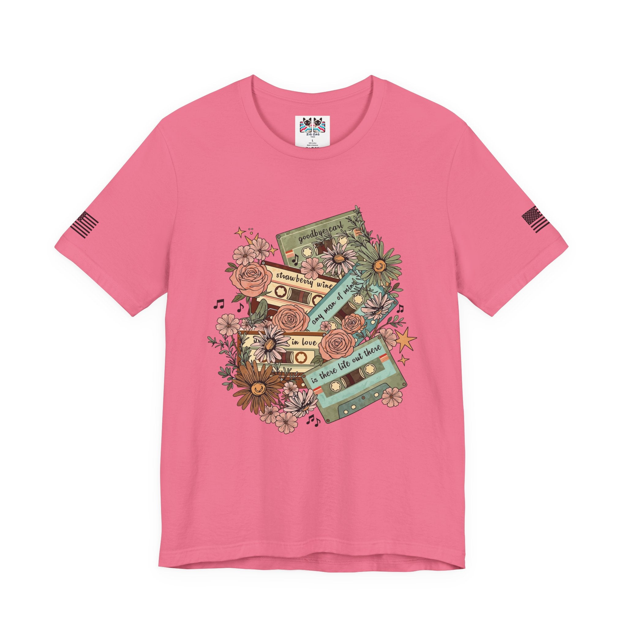 Country Music Cassette Tapes T-Shirt – Retro Floral Classic Country Songs Graphic Tee