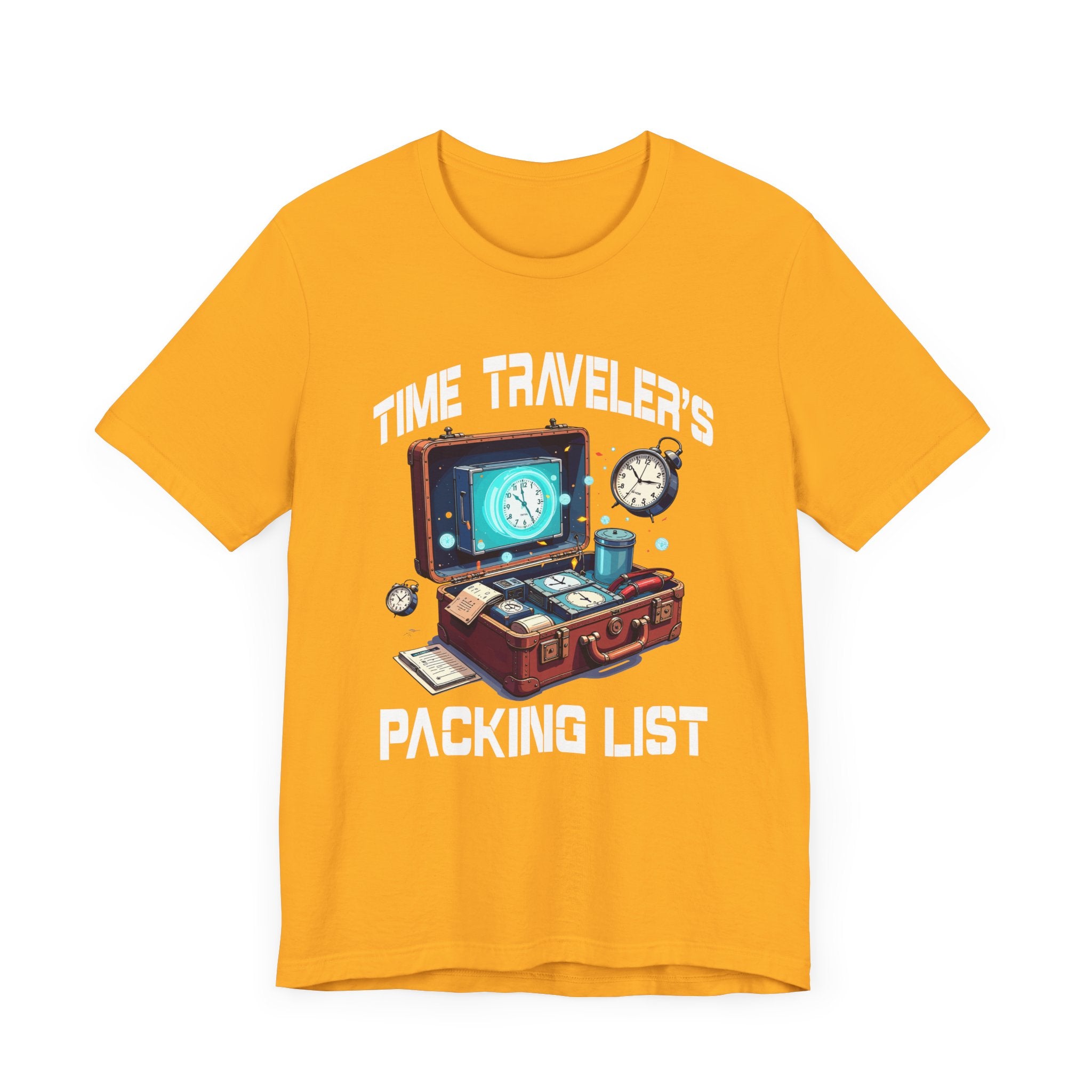 Time Traveler’s Packing List Tee, Sci-Fi Gear Shirt, Future Prep Graphic Tee, Multiverse Essentials Top, Nerd Gift