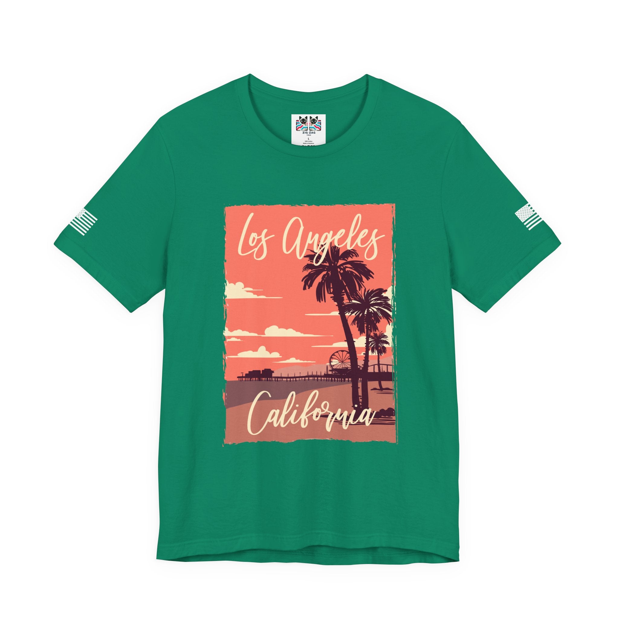 Los Angeles California EST 1850 T-Shirt – Retro Palm Tree Sunset Souvenir Tee