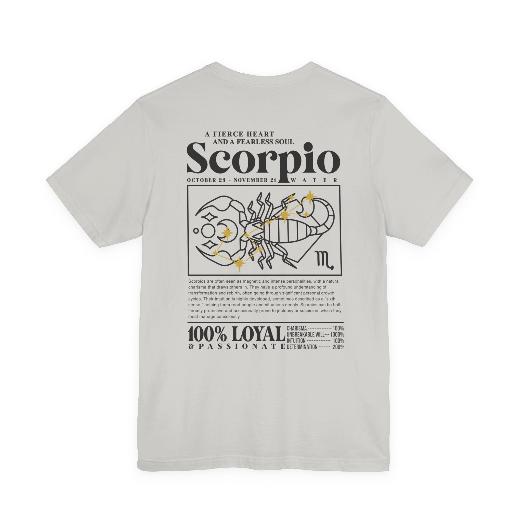 Scorpio Fierce Heart T-Shirt – Zodiac Sign with Bold Scorpion Graphic