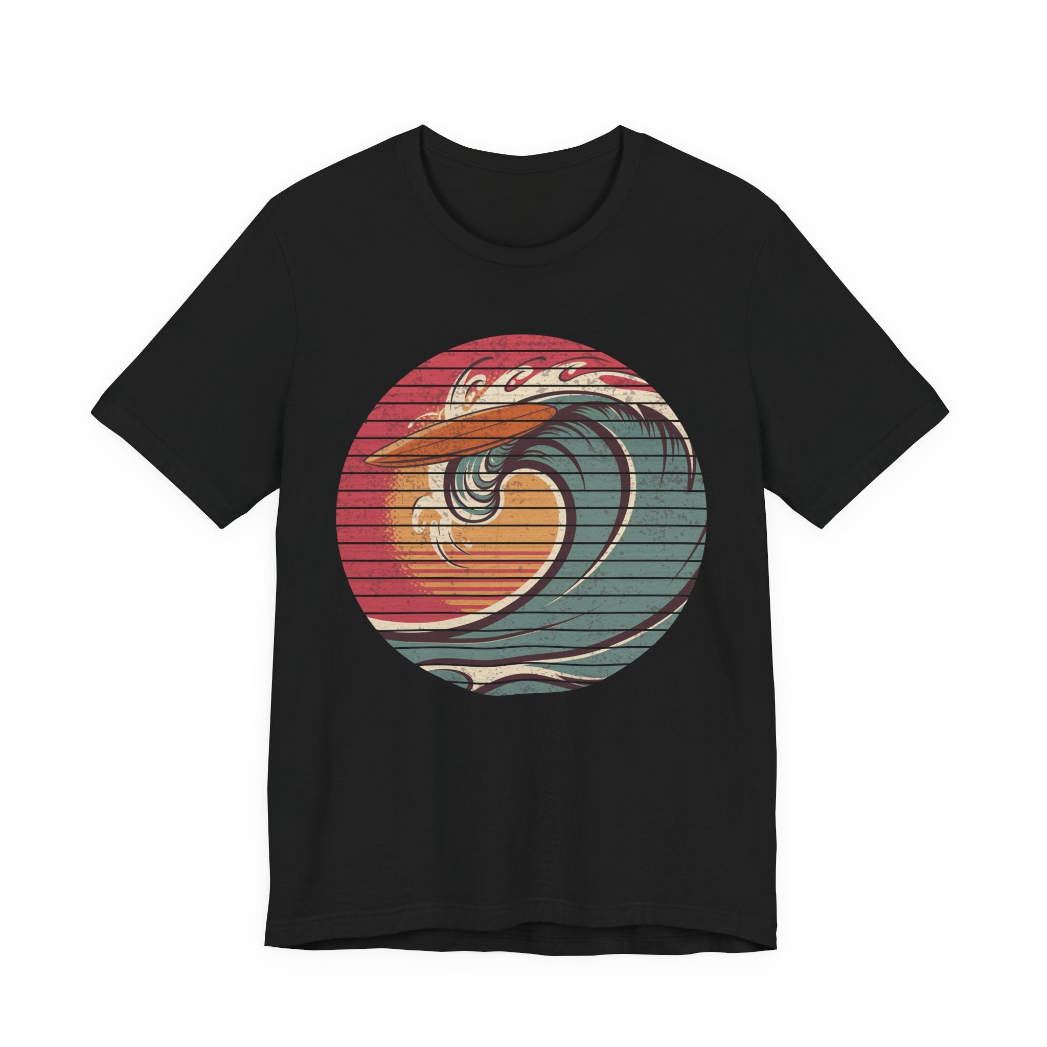 Ride the Wave – Surfboard & Sun Adventure Graphic T-Shirt