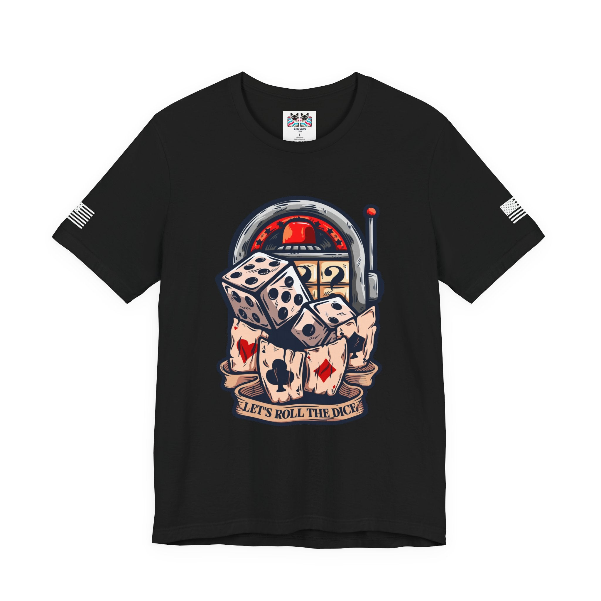 Let's Roll the Dice T-Shirt – Casino Slot Machine Poker Cards Graphic Tee