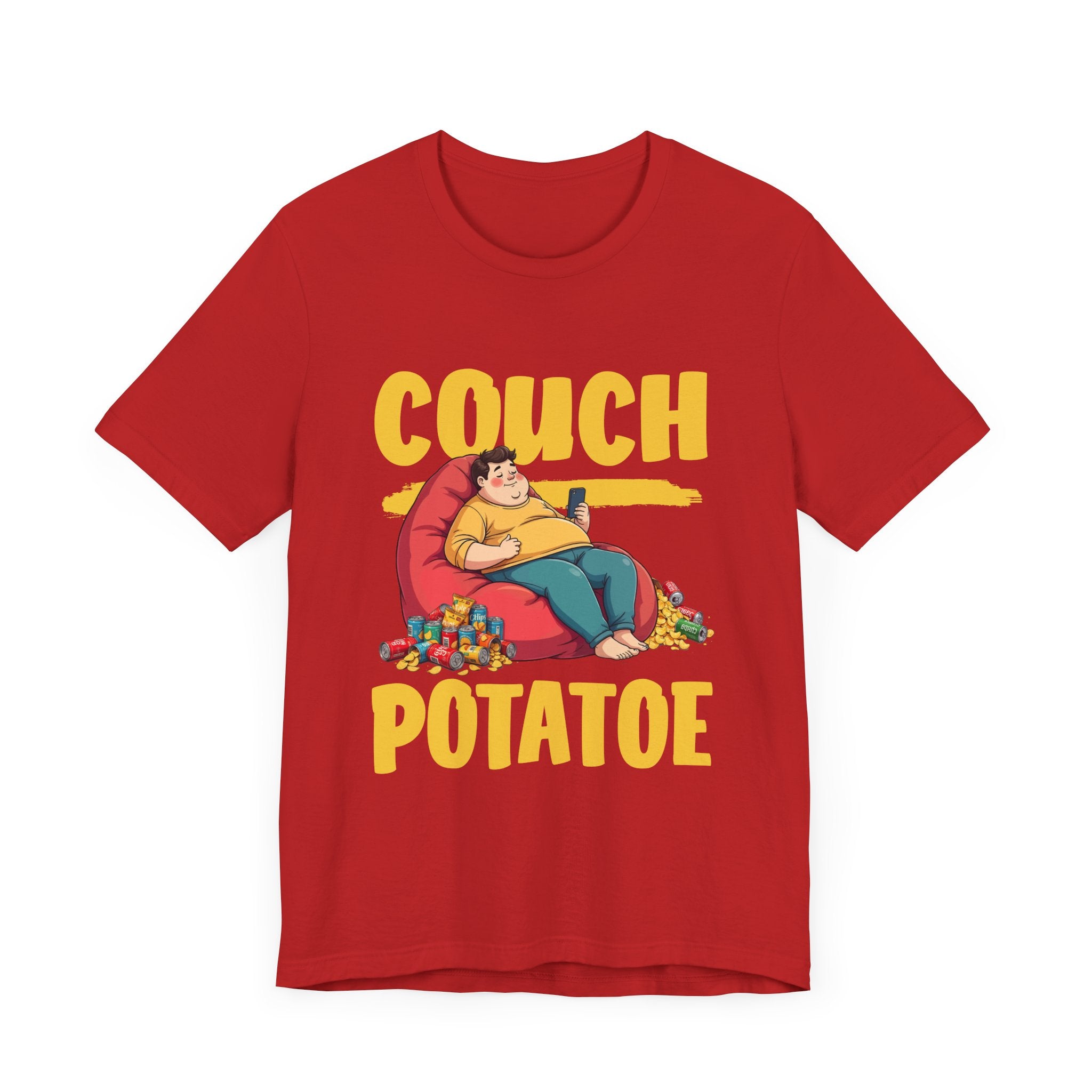 Couch Potato Shirt, Funny Snack Life Tee, Lazy Comfort Cartoon T Shirt, Homebody Humor Apparel, Chill Mode Vibes, Food Lover Top