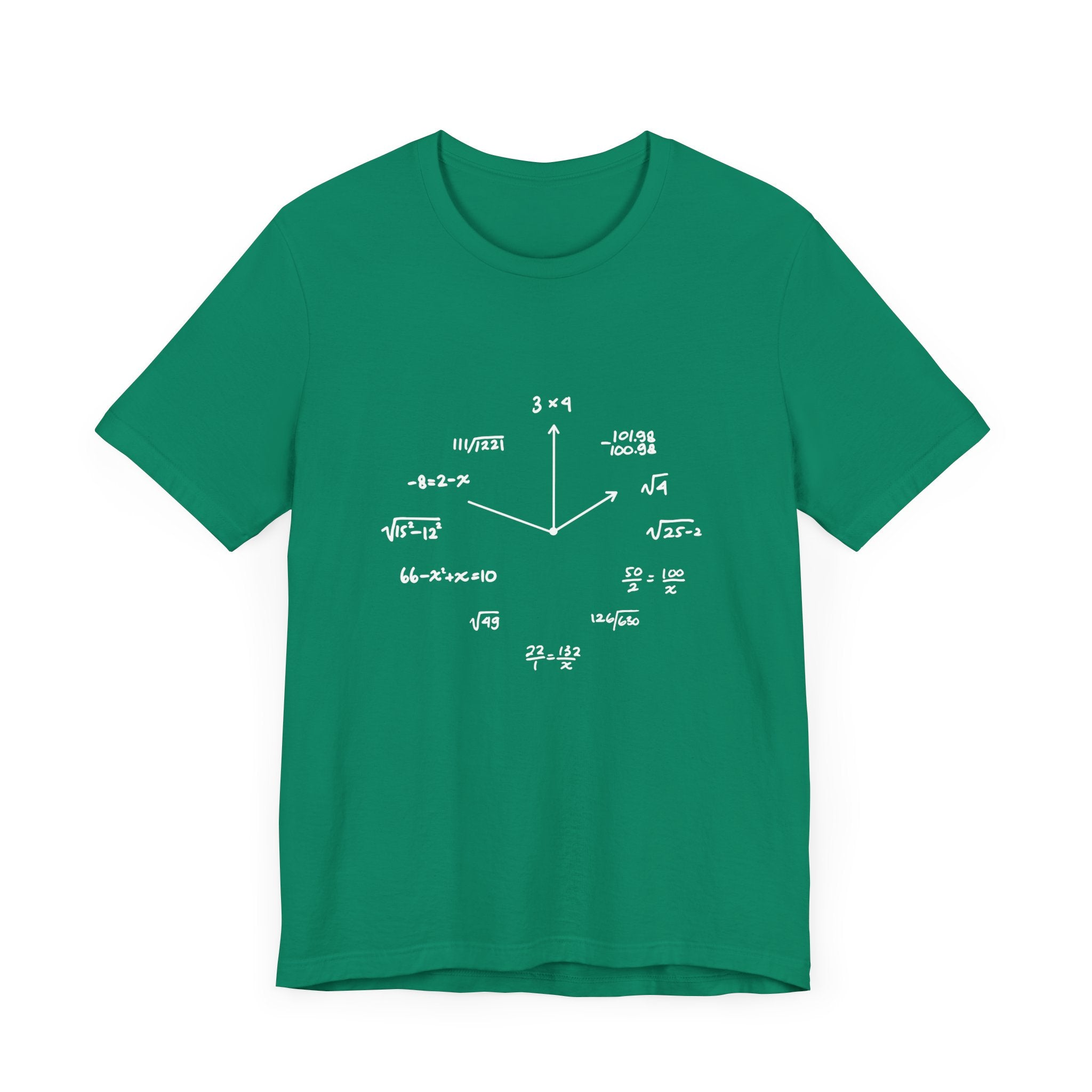 Math Clock T-Shirt – Funny Equations as Clock Numbers Graphic Tee