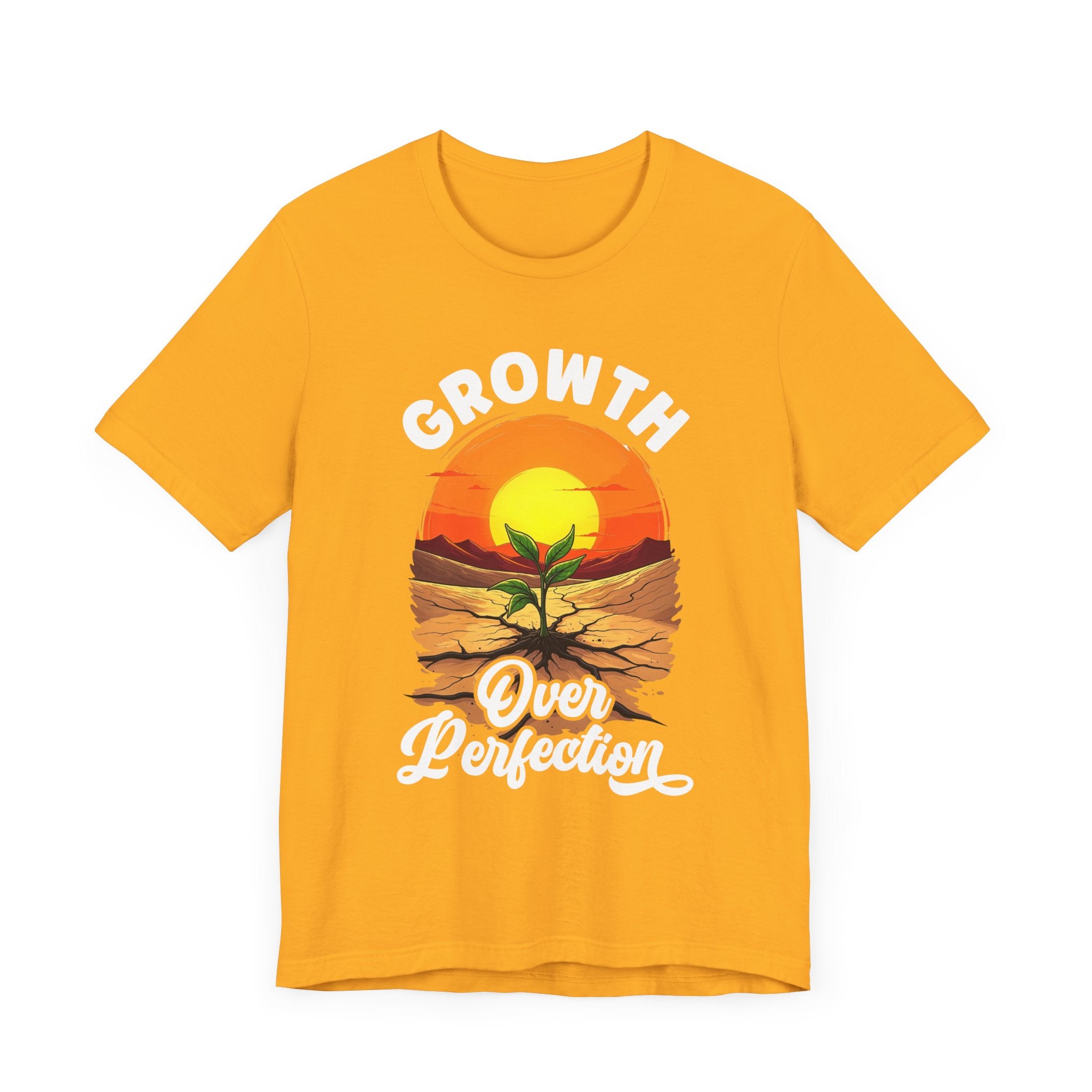 Growth Over Perfection Motivational T-Shirt – Sunrise Plant Design