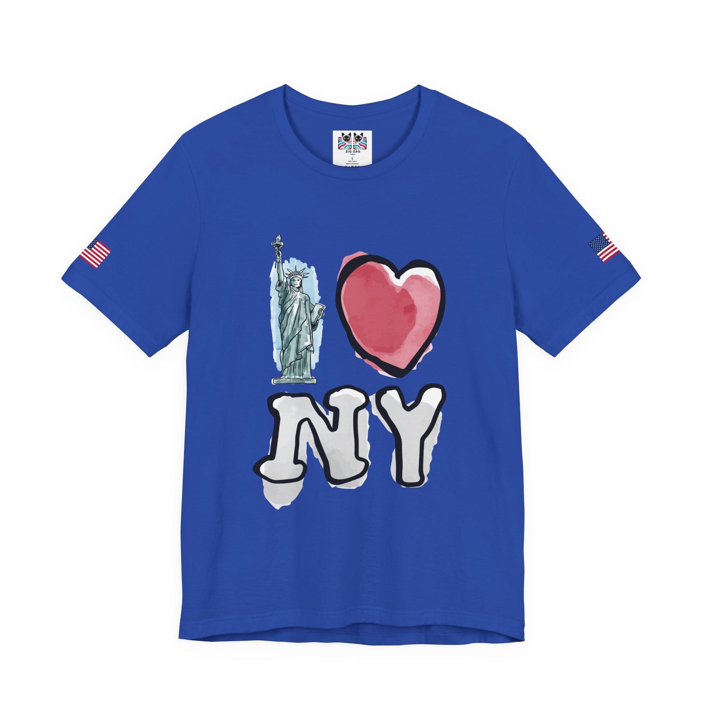 I Love NY T-Shirt - Statue of Liberty Pink Heart Black New York City Design