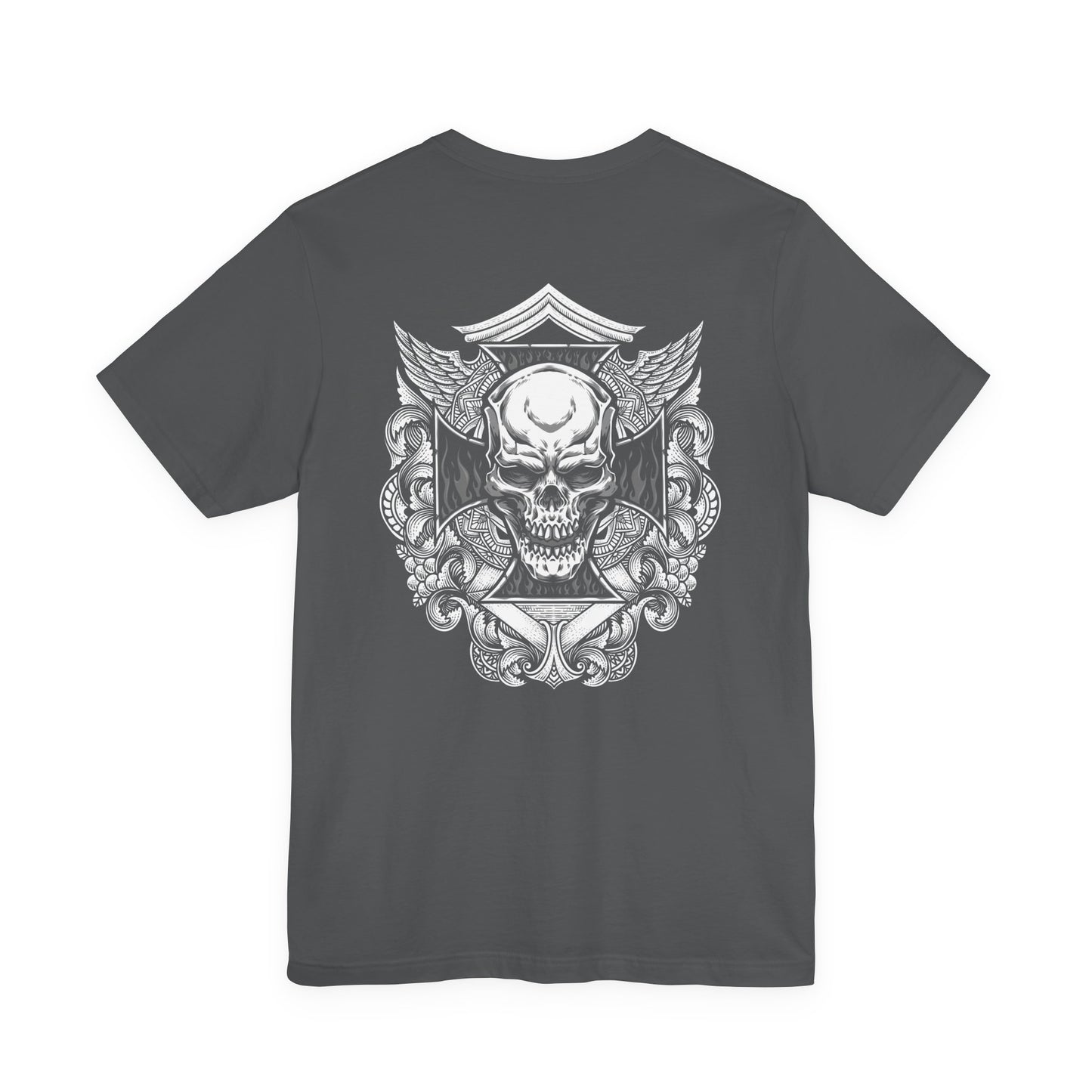 Gothic Winged Skull Ornamental Horror T-Shirt
